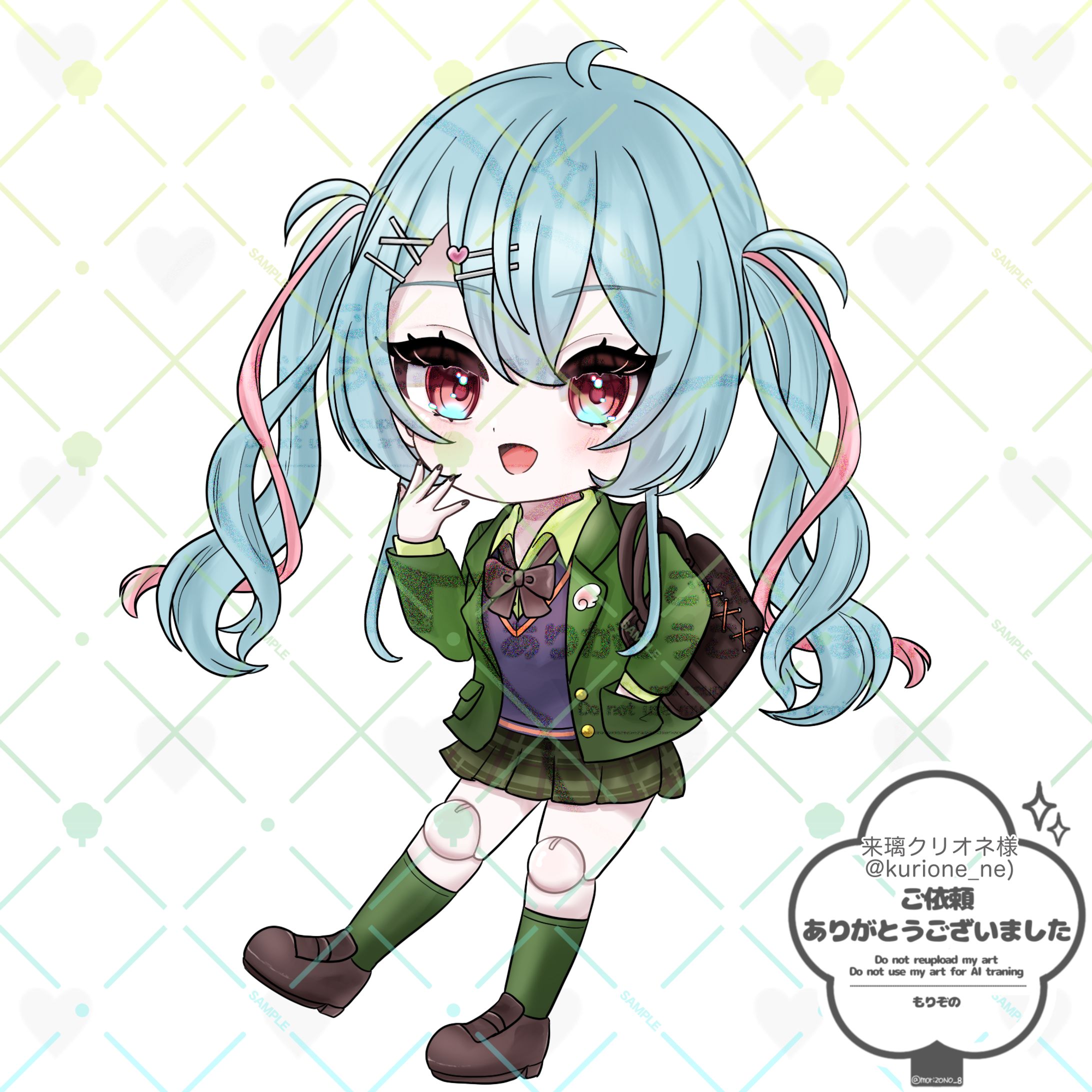 【橘音様ご依頼】来璃クリオネ様制服ファンアート-1