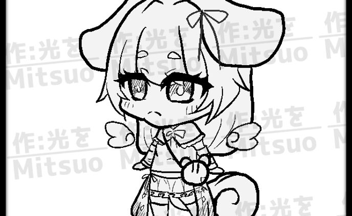 きりにゃ立ち絵ラフ画