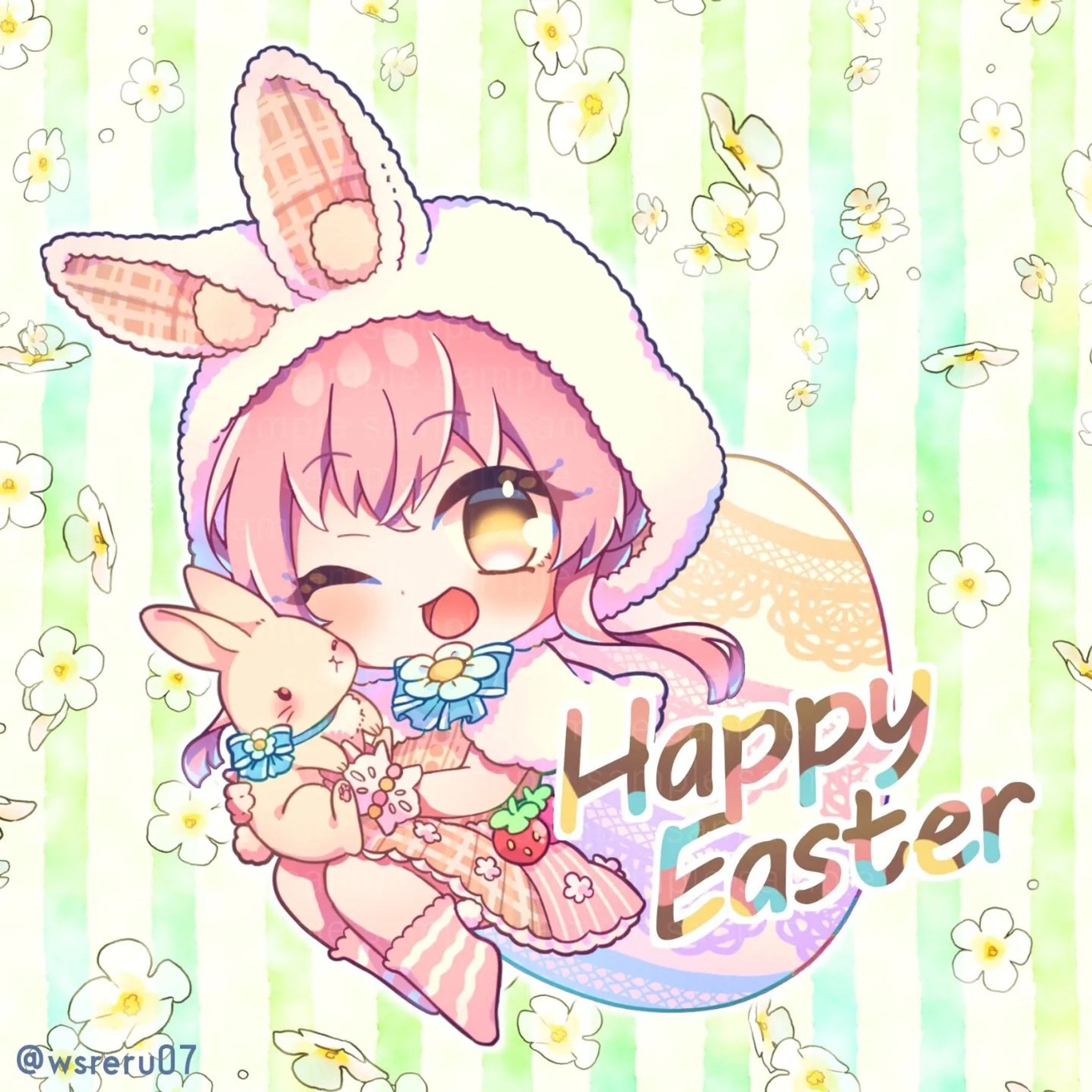 はっぴーいーすたー！🐇🥚🎉✨

#イラストメイキング
#sdキャラ
#うさぎ
#イースターバニー 
#イラスト好きな人と繋がりたい-1