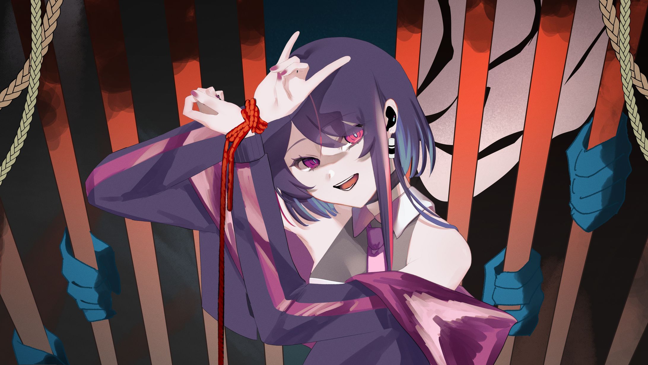 自プロジェクト「修羅薔薇」coverMV用イラスト-1