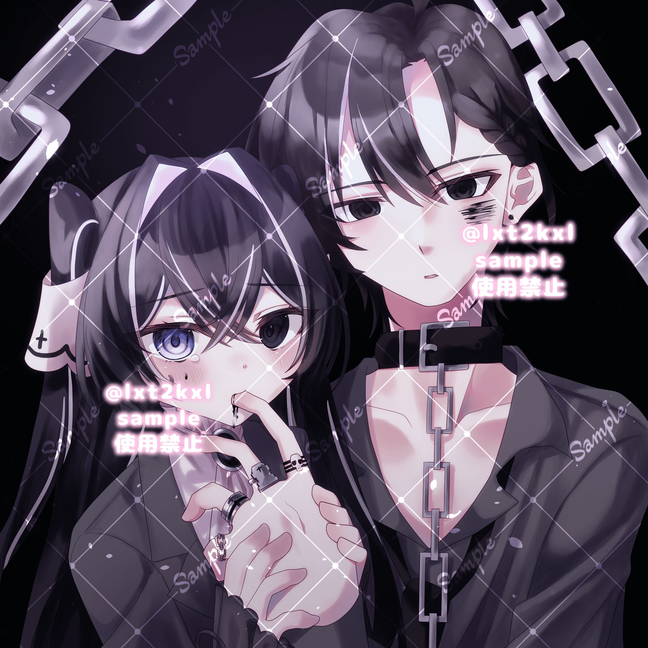 バストアップ2人絵-1