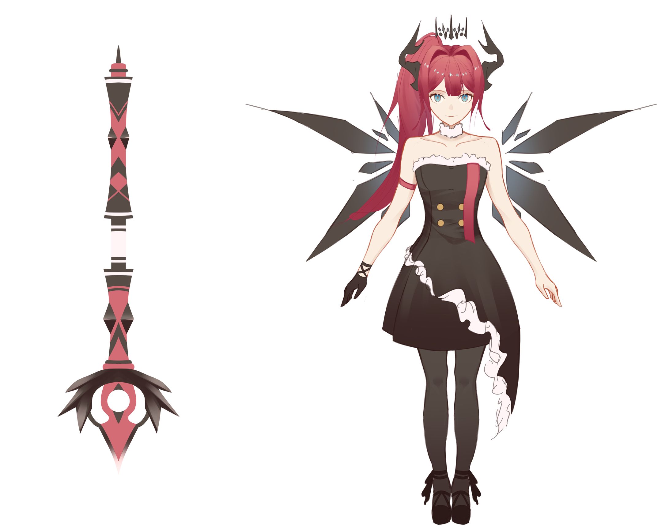 【キャラクターデザイン】堕天使ちゃん　キャラクターデザイン・武器デザイン-1