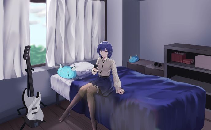 学校課題 : カラー背景イラスト