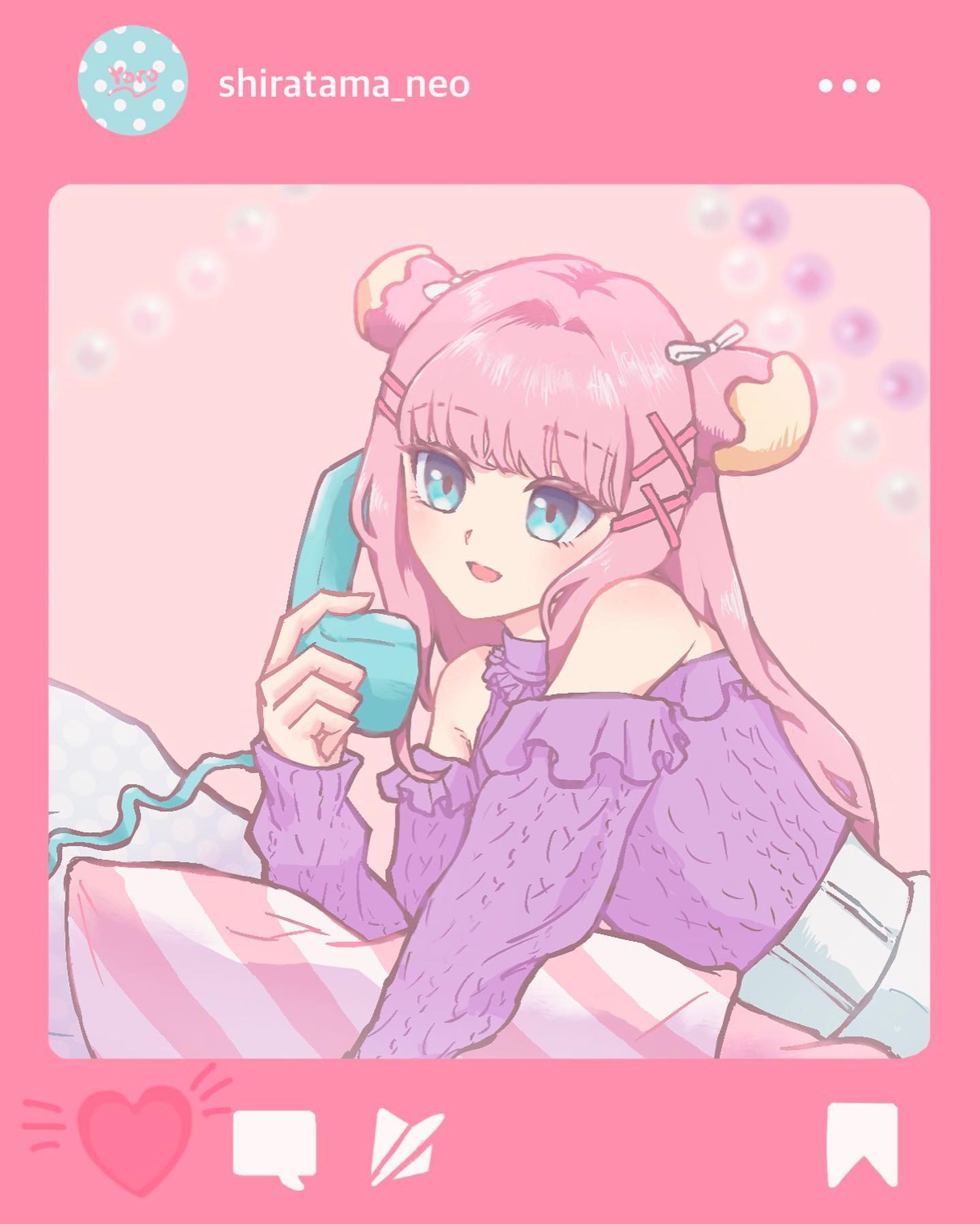 やきのこさん宅のしらたまくん（ネオピグミー）描かせていただきました！-1