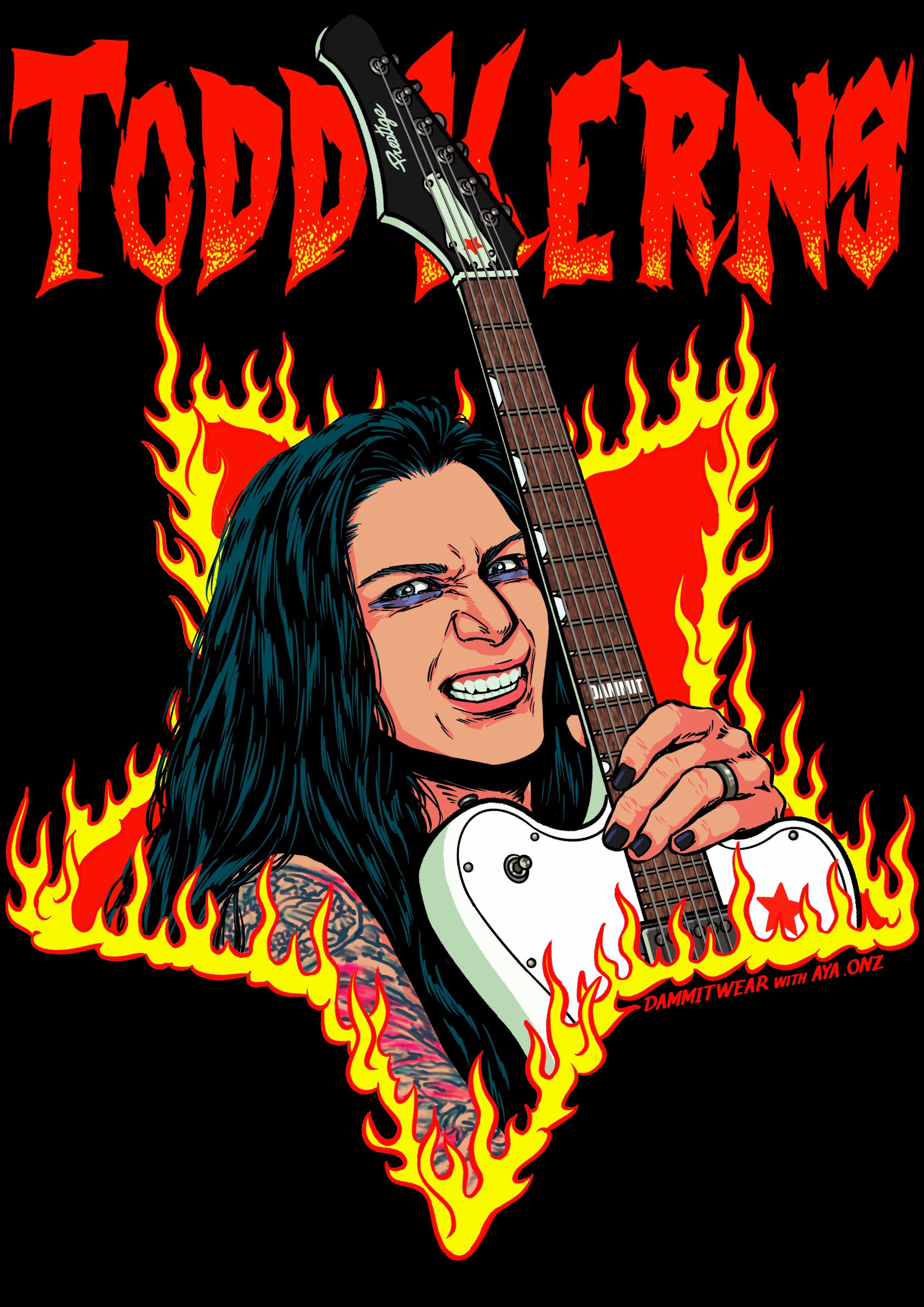 TODD DAMMIT KERNS TEE & STICKER -1