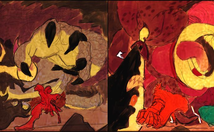 双頭図屏風(double-headed folding screen)