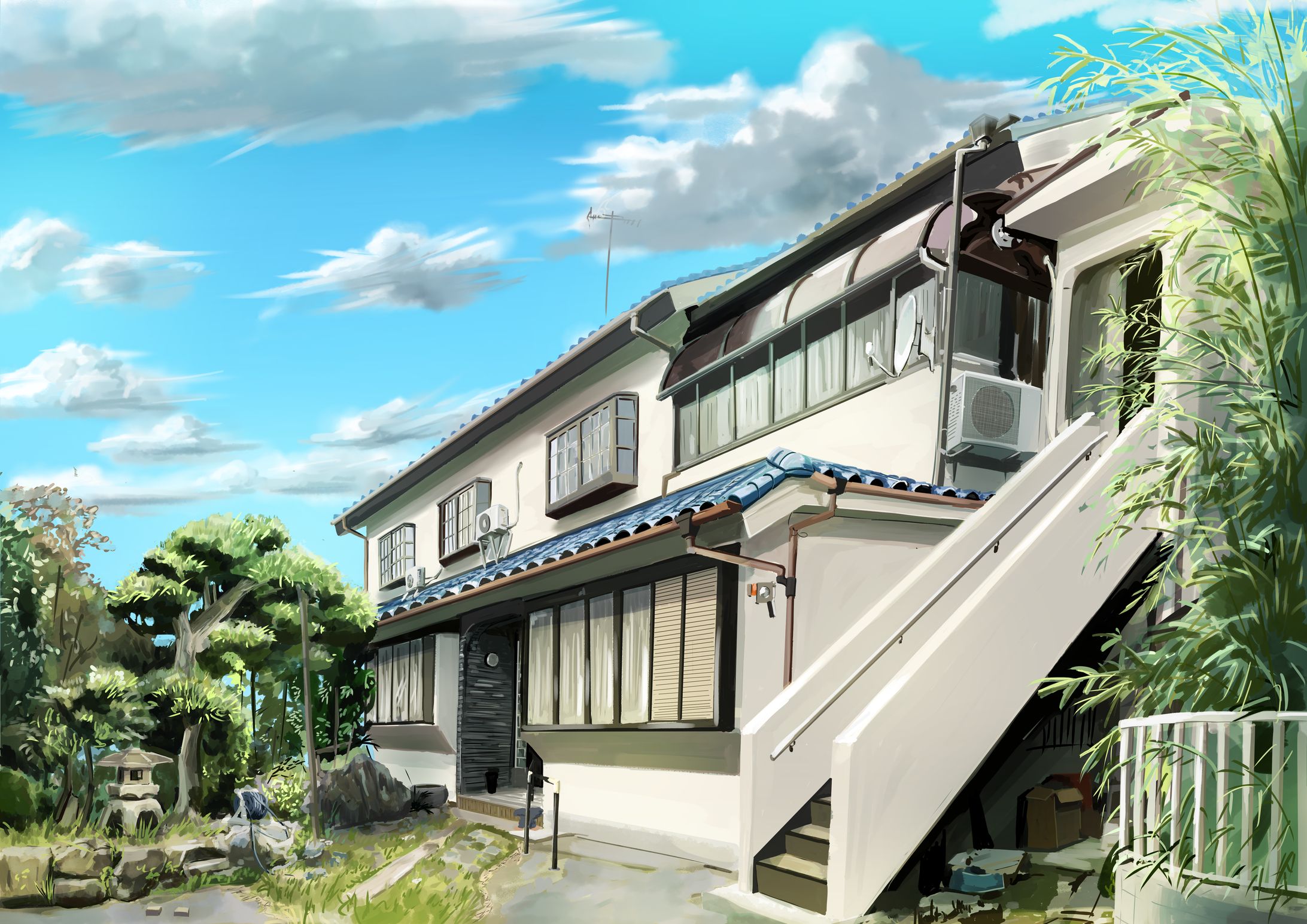 想い出の建物を記録した絵-1
