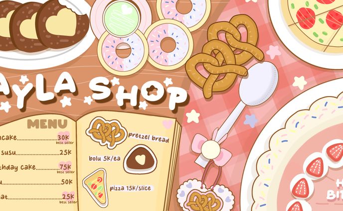 Set up pastry & cake themed 