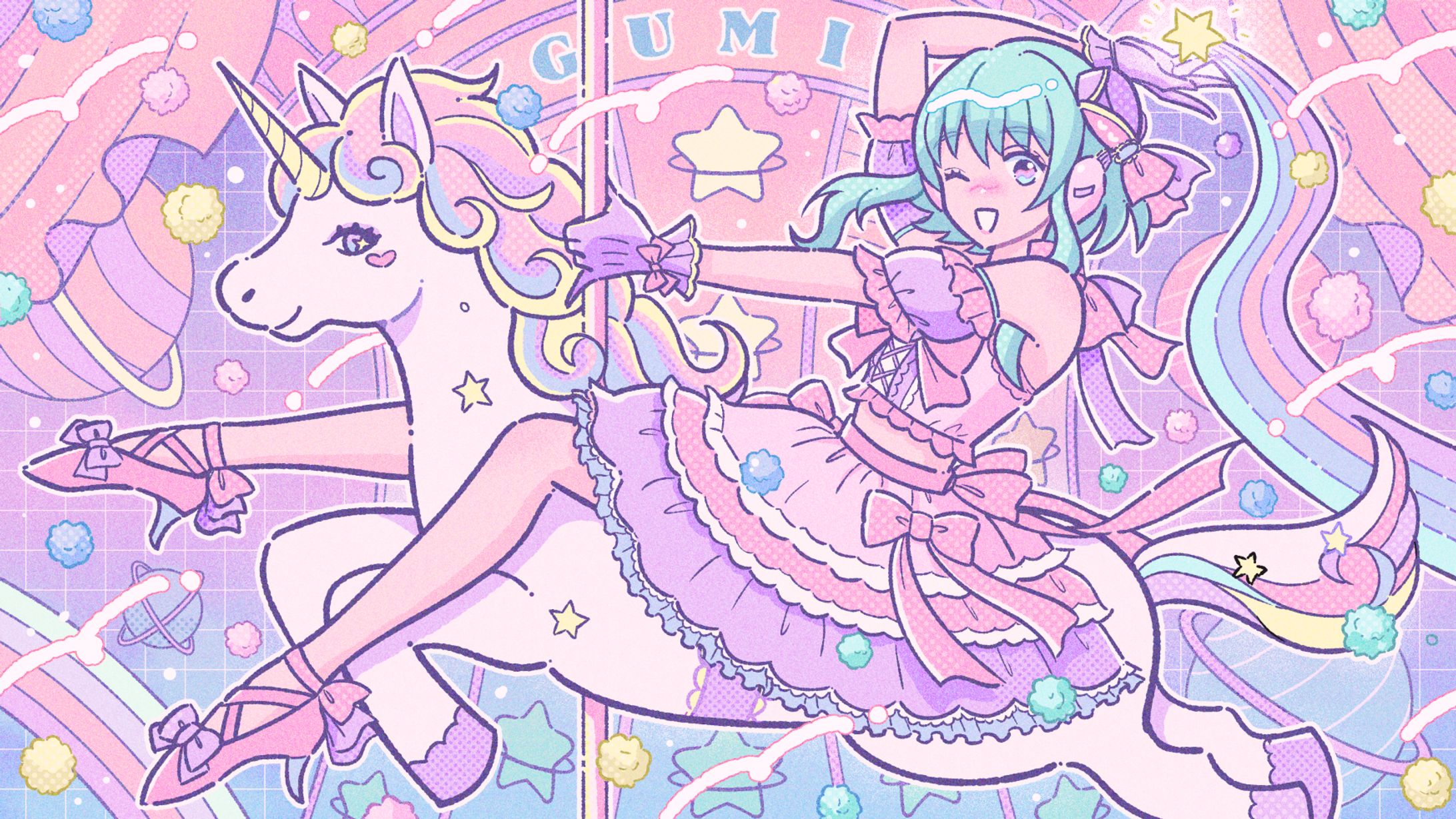 【お仕事】「Lucky☆Jump」MVイラスト制作-1