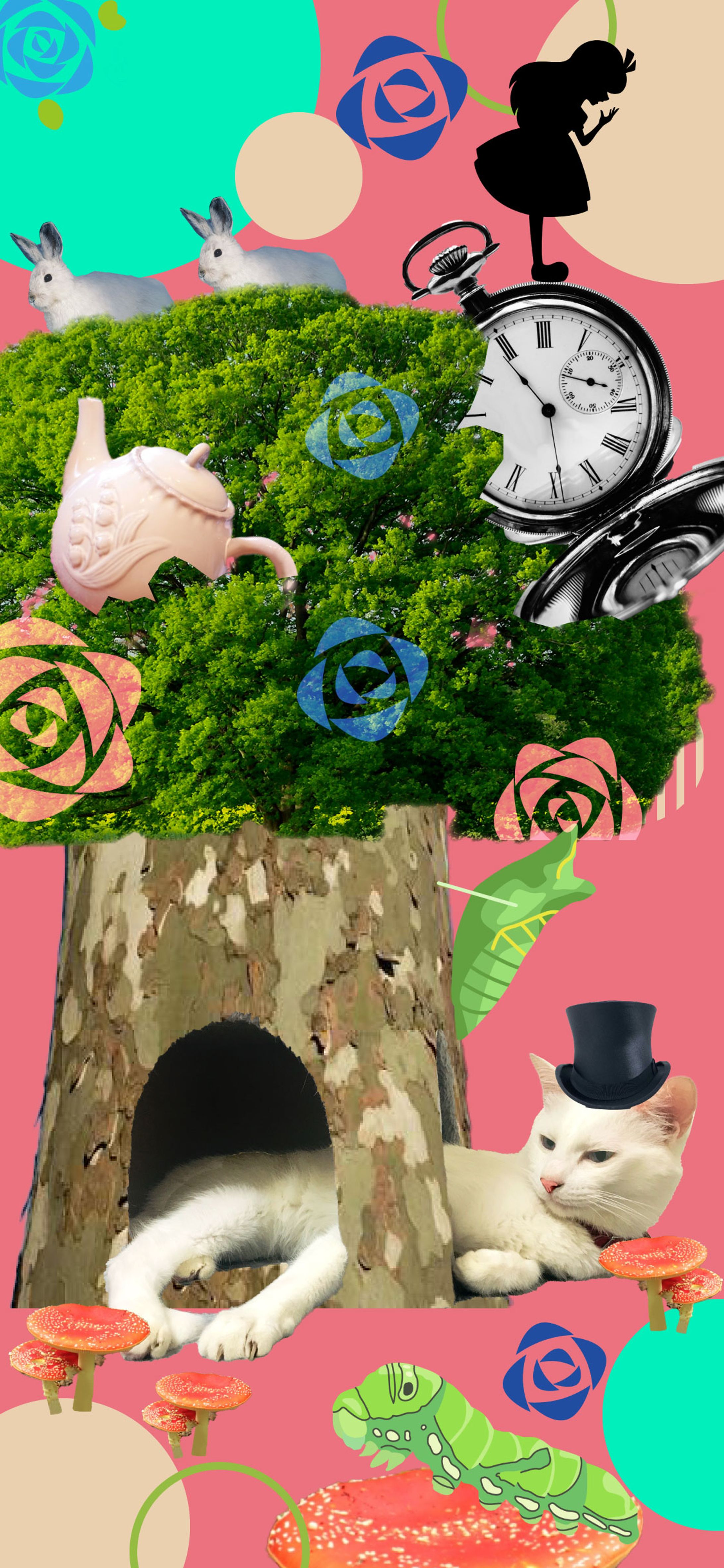 【コラージュ】猫と不思議な国-1