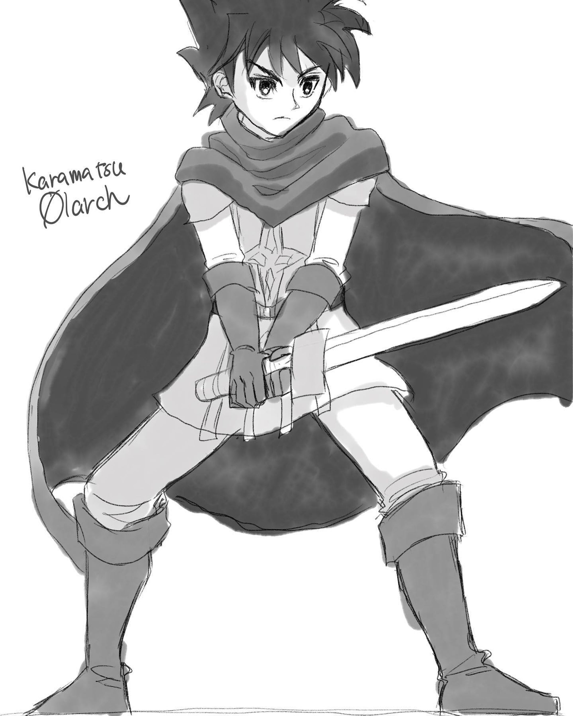 勇者ああああ。pan様のポーズをスケッチしました。
#イラスト
#オリジナルイラスト
#一次創作
#一次創作イラスト
#AdobeFresco-1