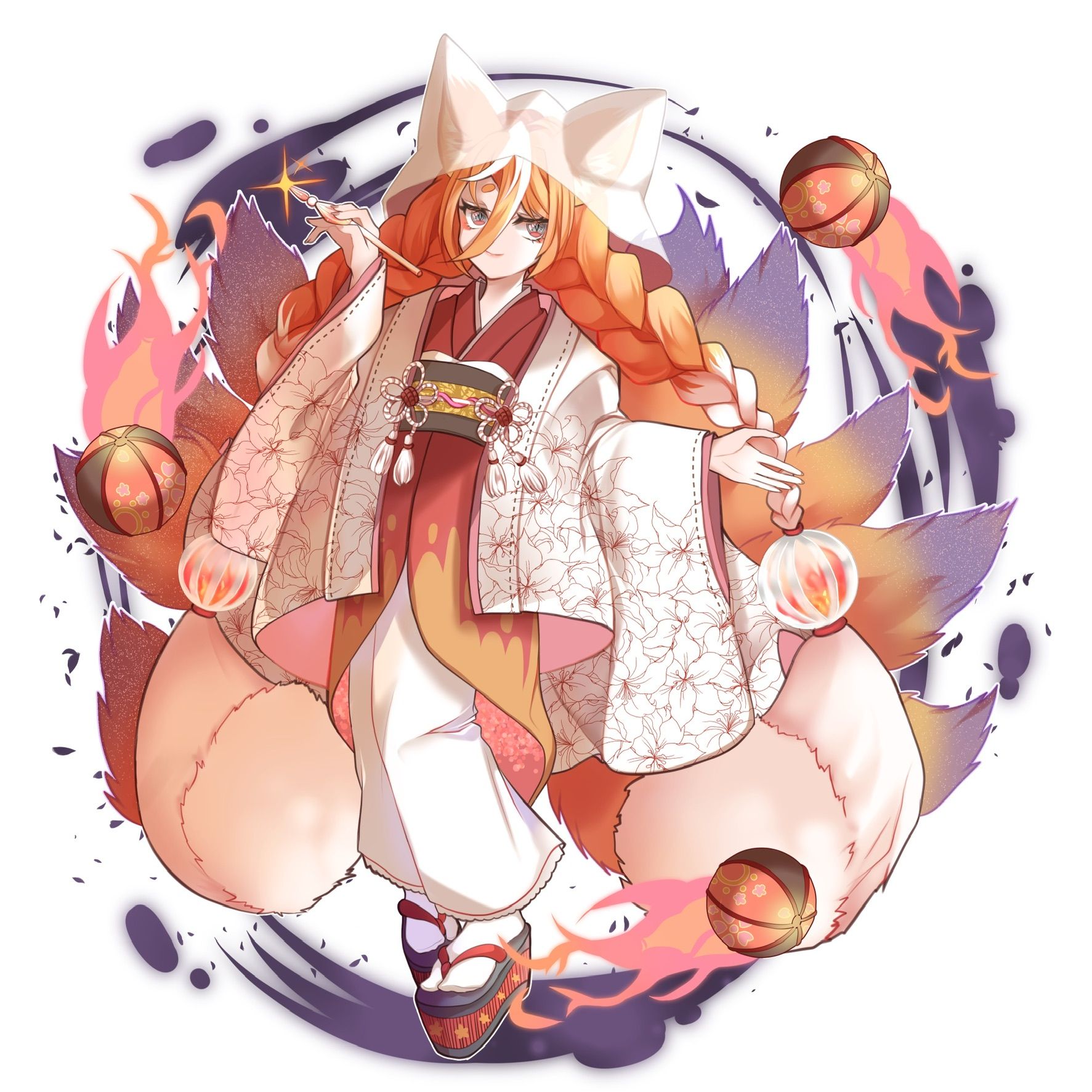 手描きイラスト 手描きイラスト 【おきつねさま】◇オリジナル◇創作