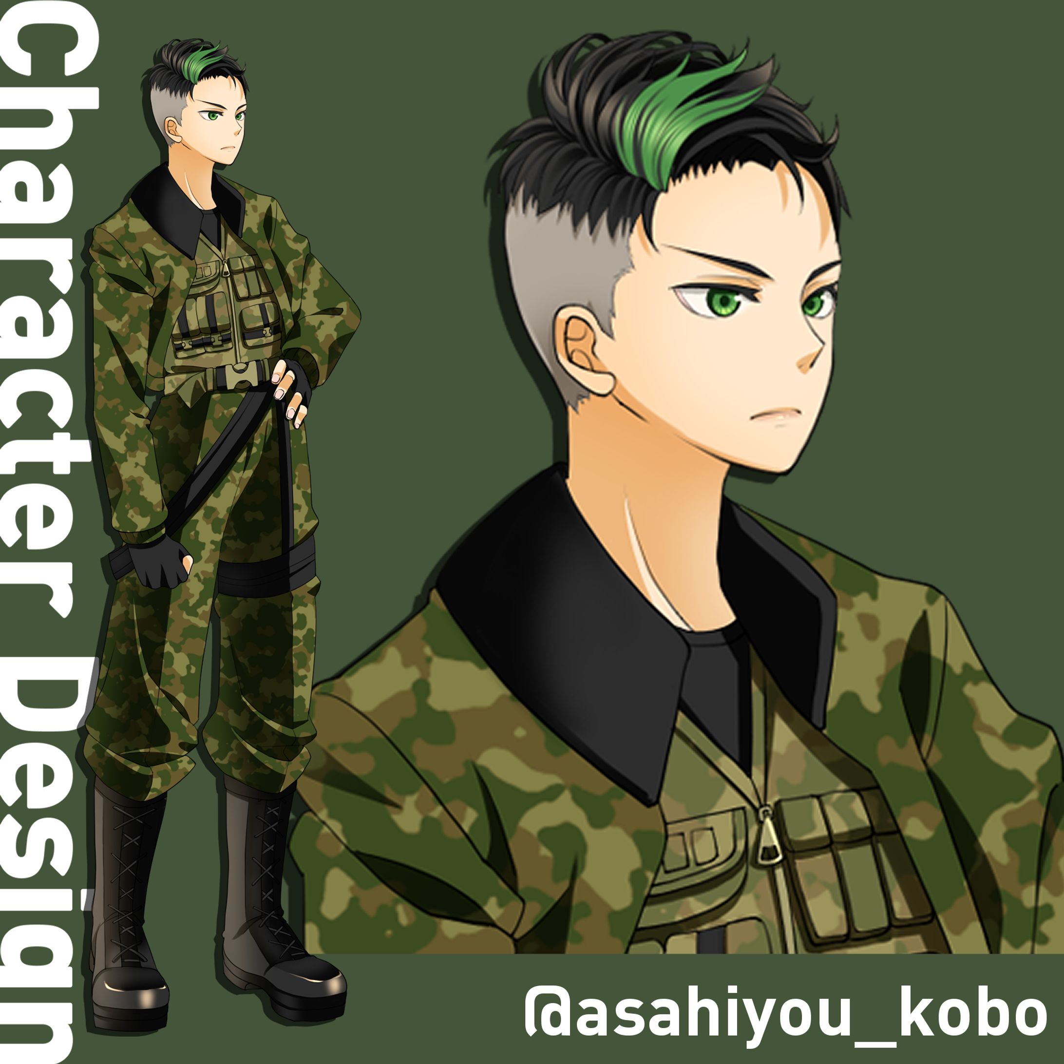 TRPG立ち絵イラスト（ポーズ差分、表情差分あり）-1