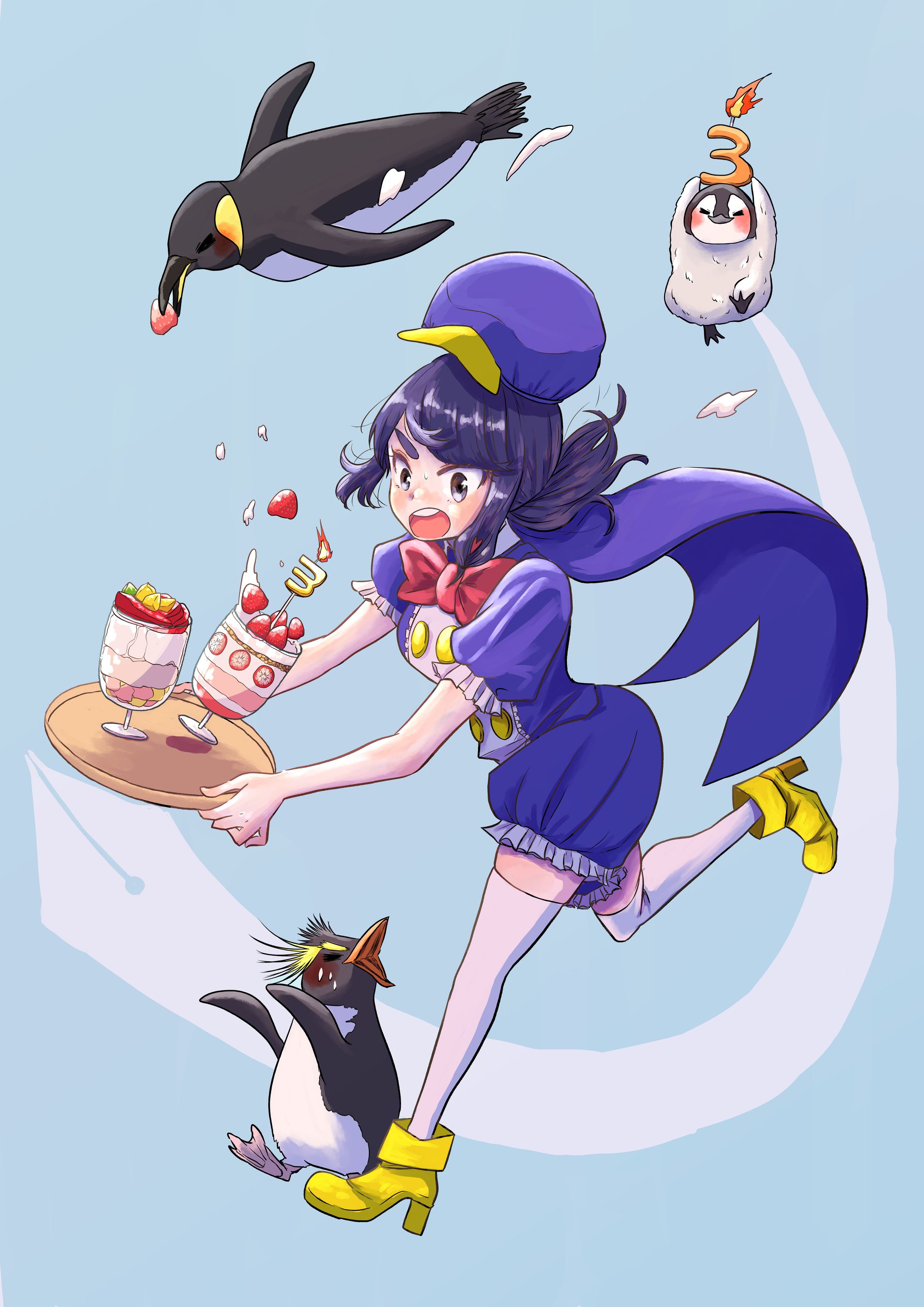 離島カフェ予定表用 ３周年記念イラスト（五島市 えがくかふぇ様）-1