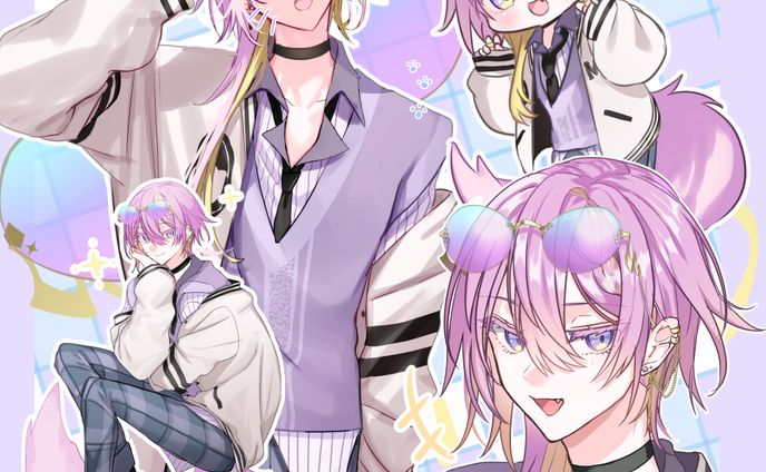【作例8点】オリジナル男性キャライラスト一枚絵/立ち絵/キャラデザ