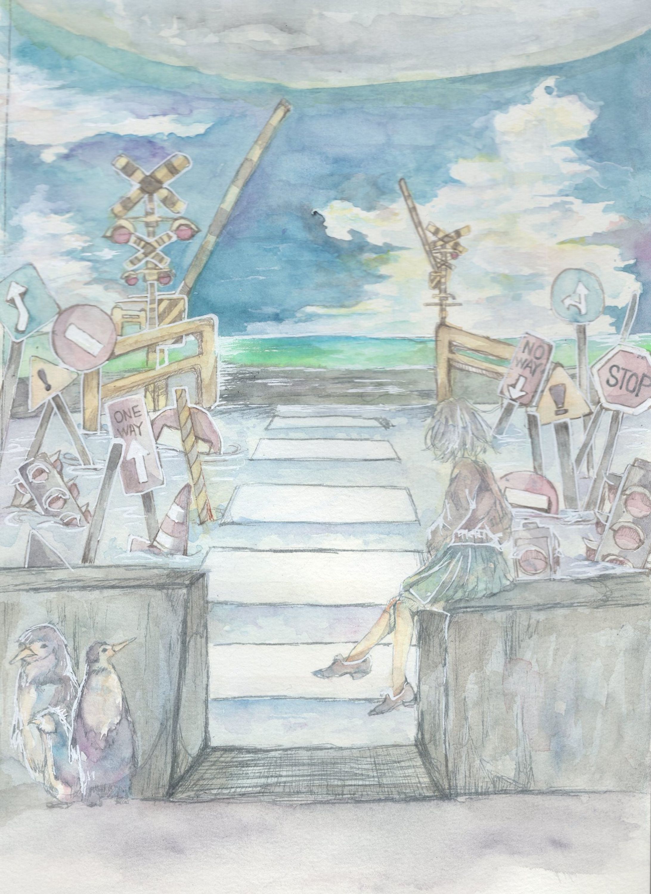 【水彩イラスト】その先-1