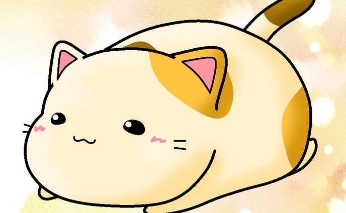 おもちねこ(寝そべり)