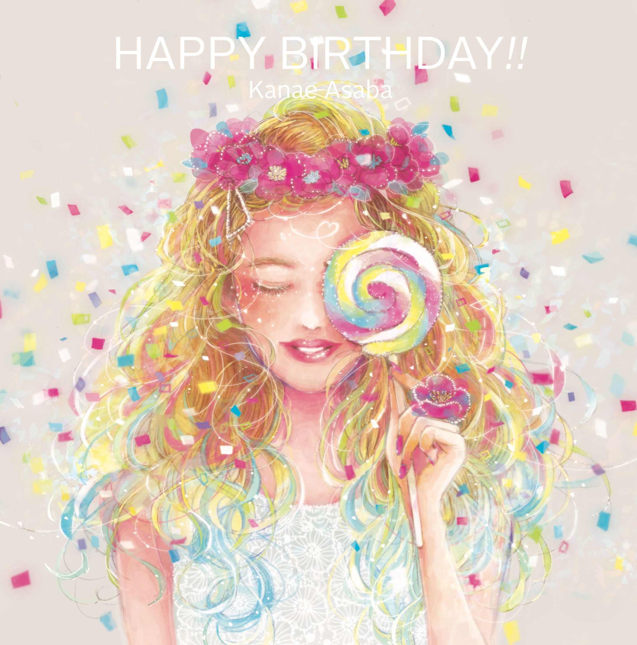 イラスト制作　Kanae Asaba 1st Mini Album「 Happy Birthday!! 」CDジャケット-1