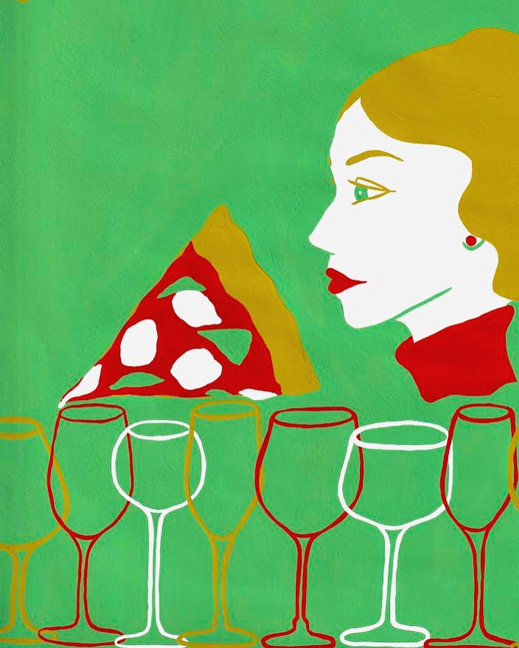 -
PIZZA ON THE PARK 🍕 

ここ一年何を描いたらよいのか
路頭に迷っていたのですが
コラージュのような構図で描けたら面白いかも！と
ちょっと新しい挑戦。

タイトルはロンドンにあったジャズクラブ。
「不思議な名前」って村上春樹さんが紹介していて
モチーフに拝借。
路頭での地図になるといいな。

#pizzaonthepark #pizzaslice #italianfoodstyle #wineglasses #redjumper #blondehairstyle #illustrationarts #worksonpaper #londonclub #a16 #guccigarden #ピザ #ワイングラス #ジャズバー #イラストレーター #ファッションイラストレーション #マルゲリータ #アートカフェ #赤ニット #赤リップ #イタリアンレストラン #ブルータス #パッケージデザイン #装丁 #食 #村上春樹-1