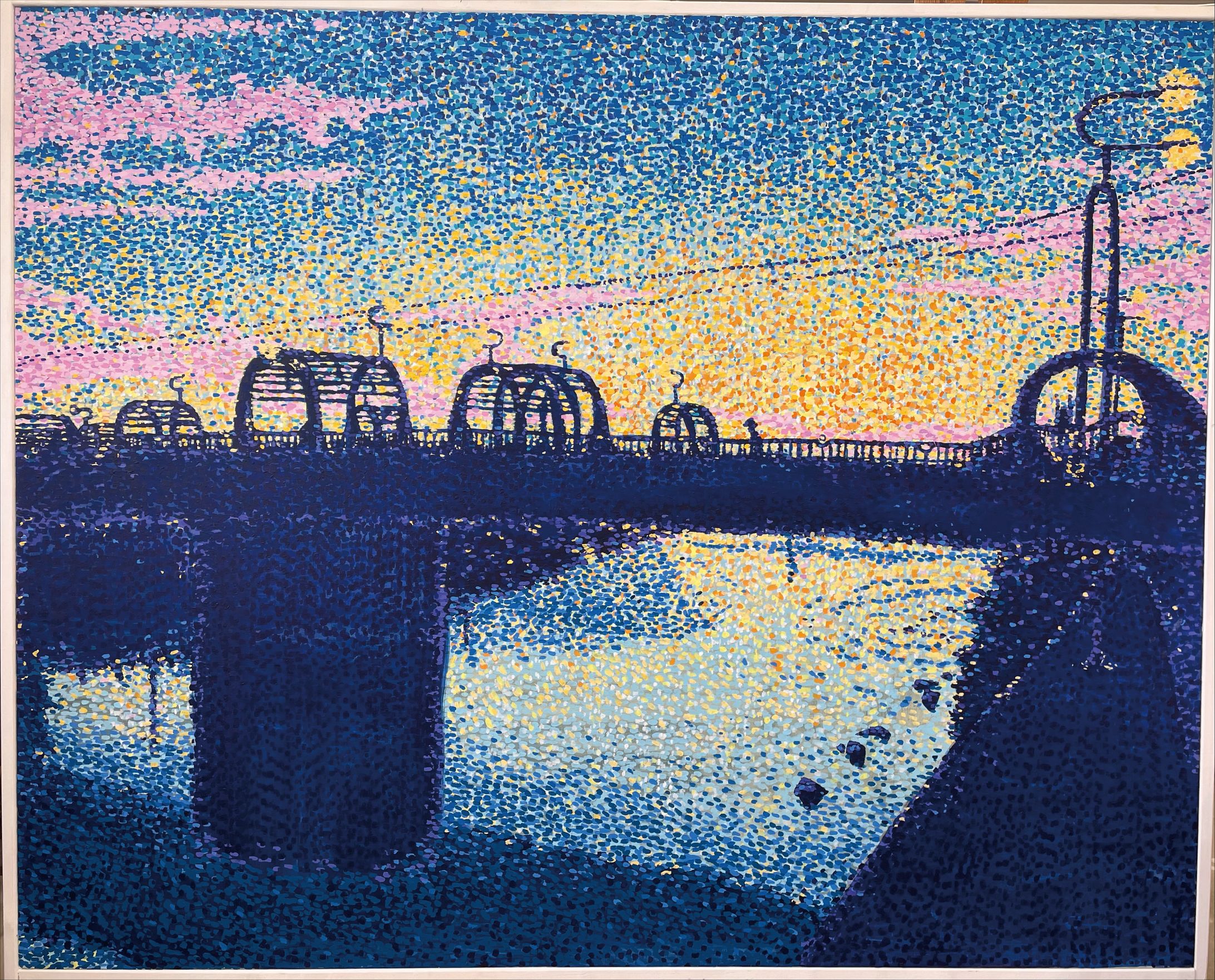 アクリル画《夕日》-1
