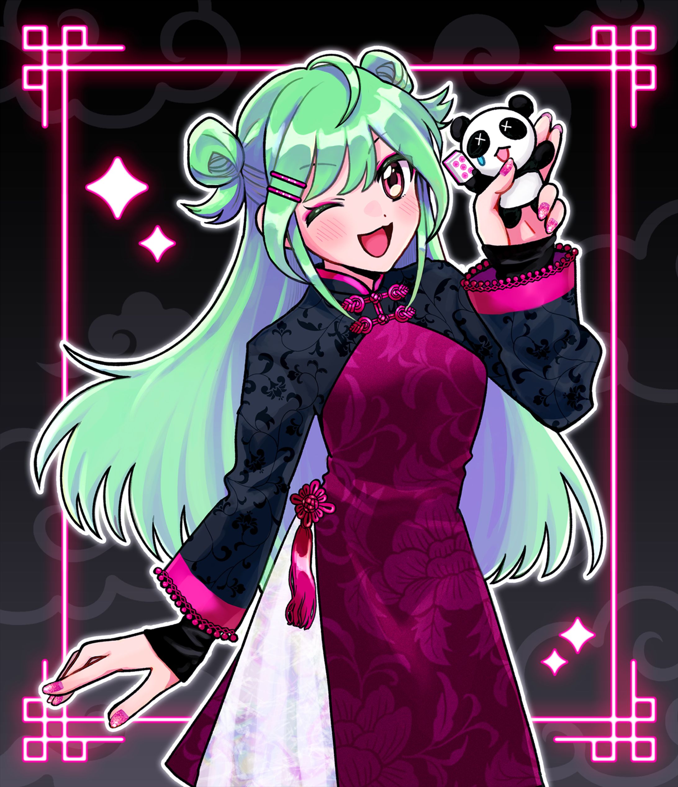 緑髪チャイナちゃん-1