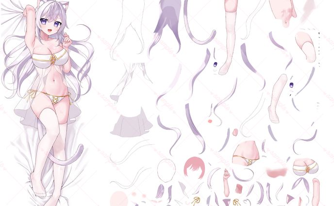 Live2Dパーツ分けイラスト【Vtuber】