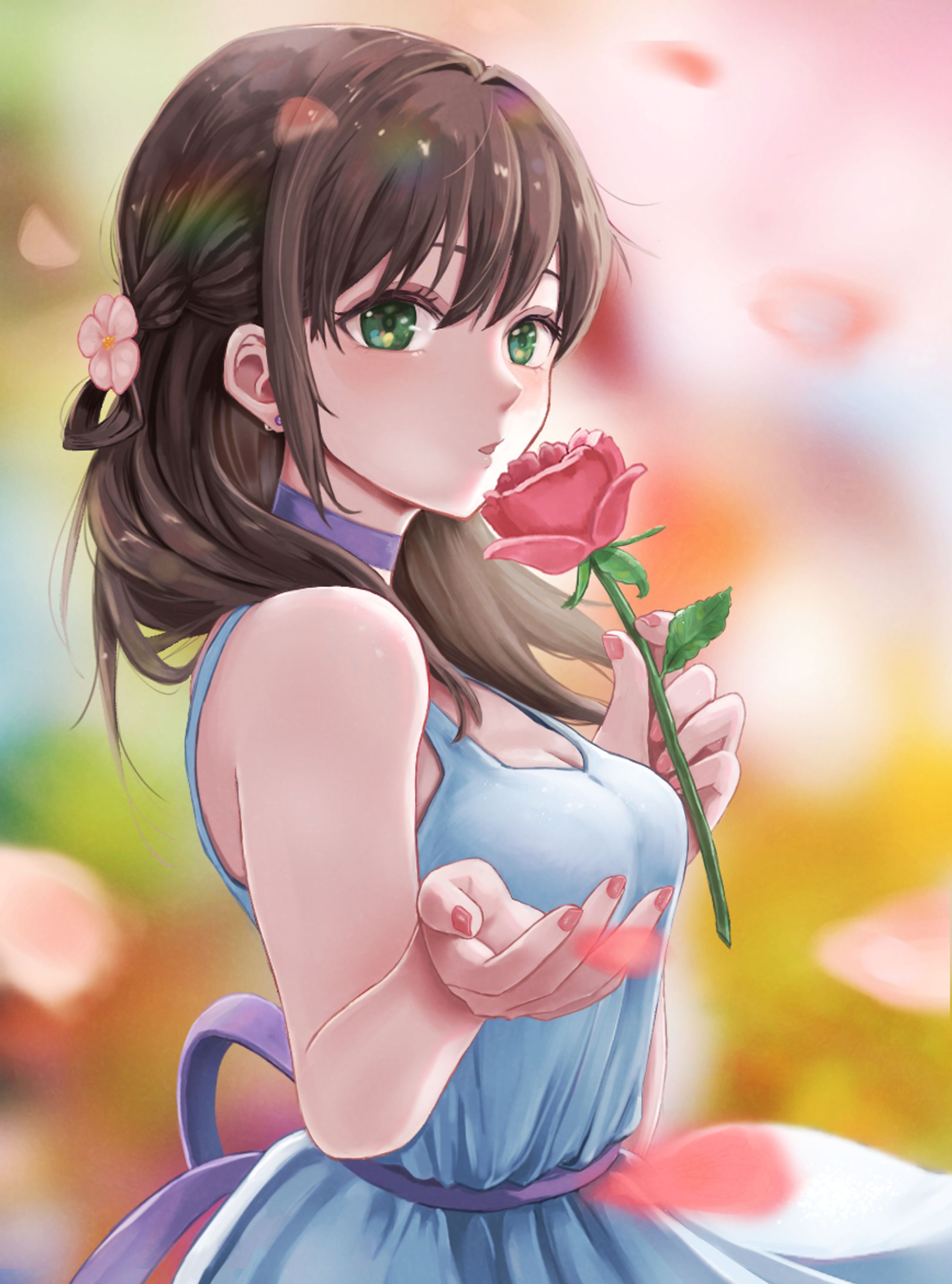 オリジナルイラスト「春　女の子」-1