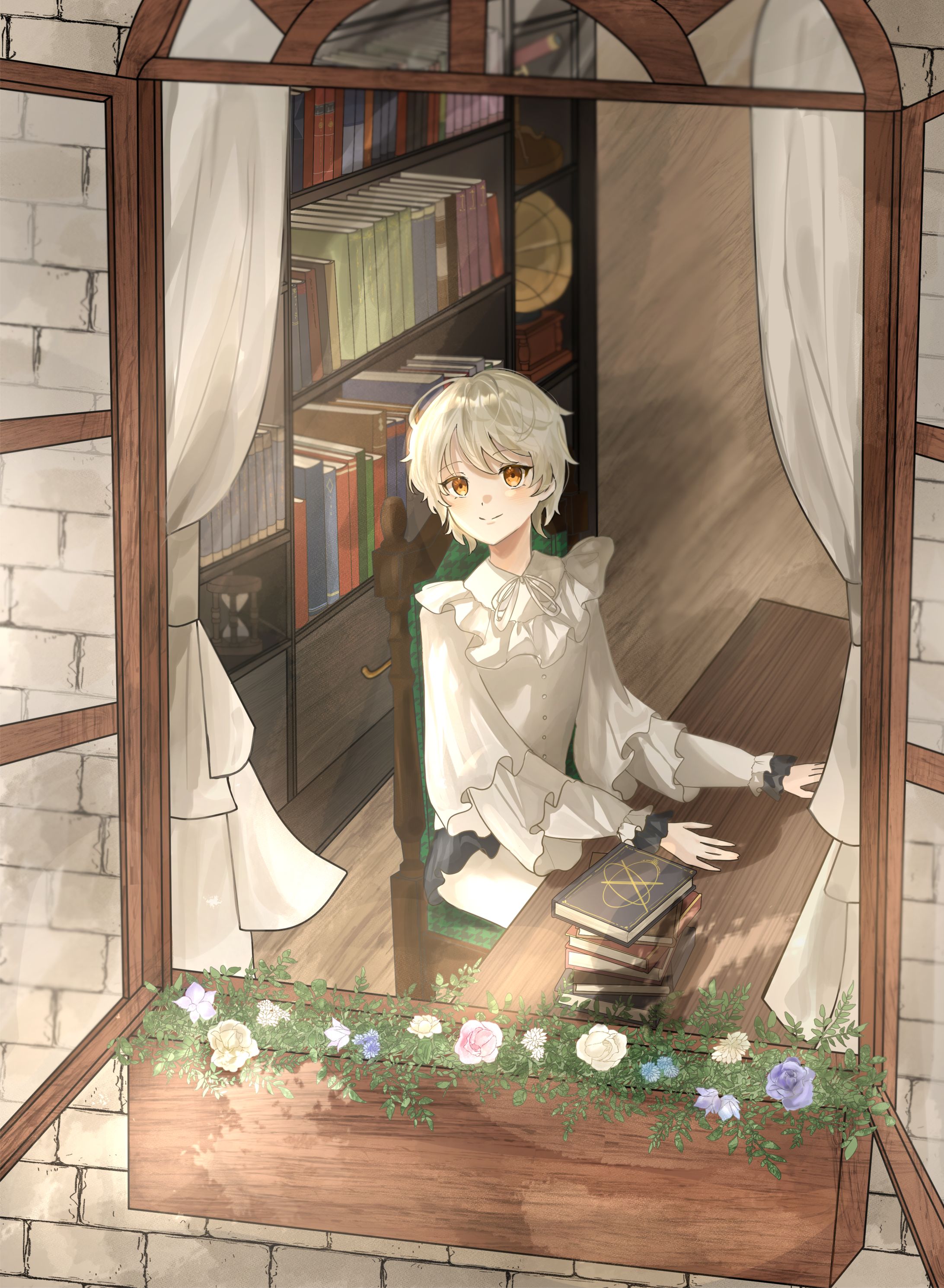 1枚絵(膝上)＋複雑背景-1