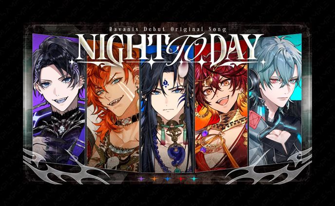 FIRST STAGE PRODUCTION EN #Ravanis 様のオリジナルソング"NIGHT TO DAY"の楽曲ロゴ、サムネイル、ジャケットデザイン