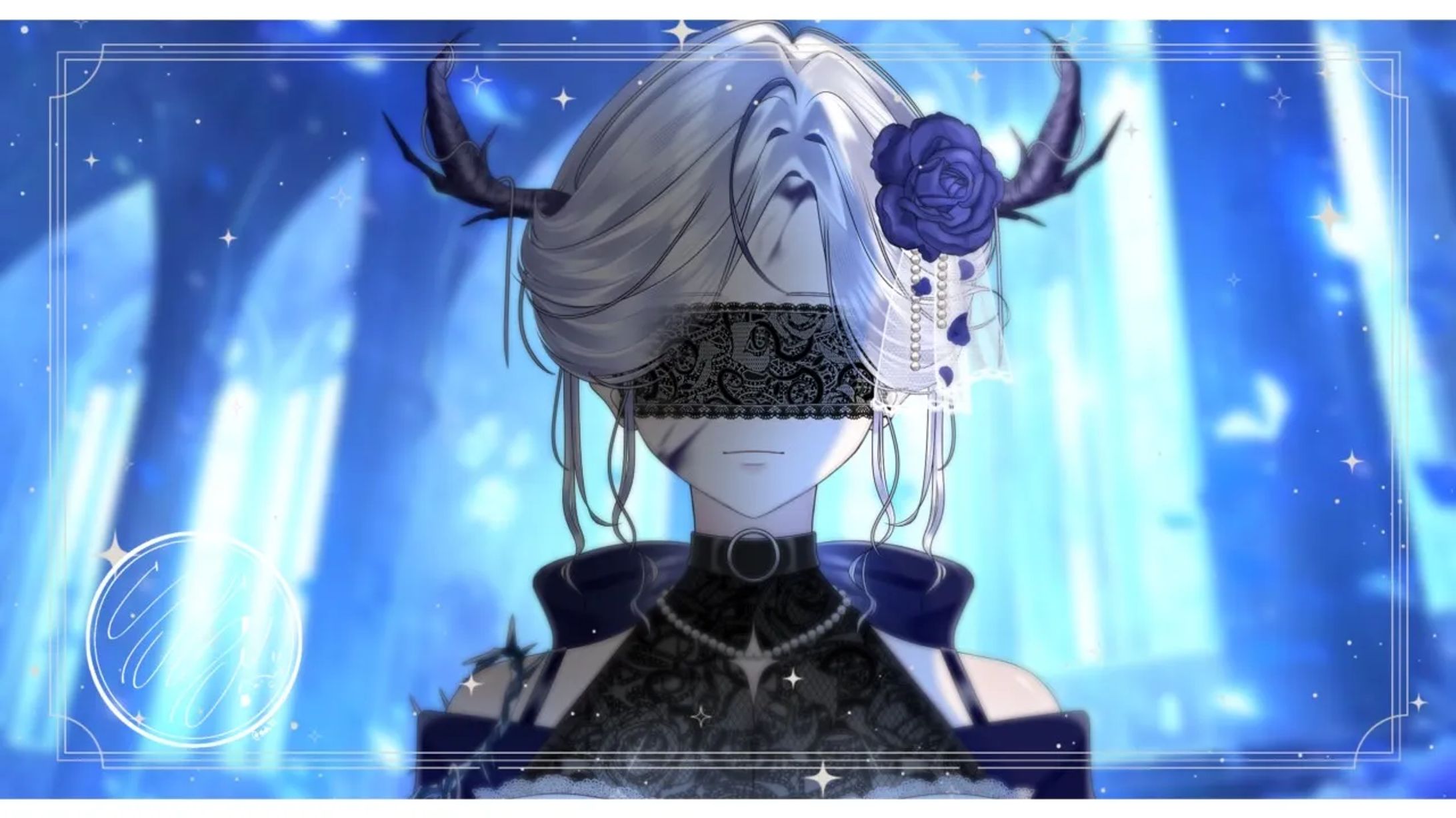 エレガント青薔薇/パーツ分けイラスト-1
