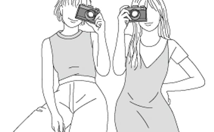 カメラ女子イラスト