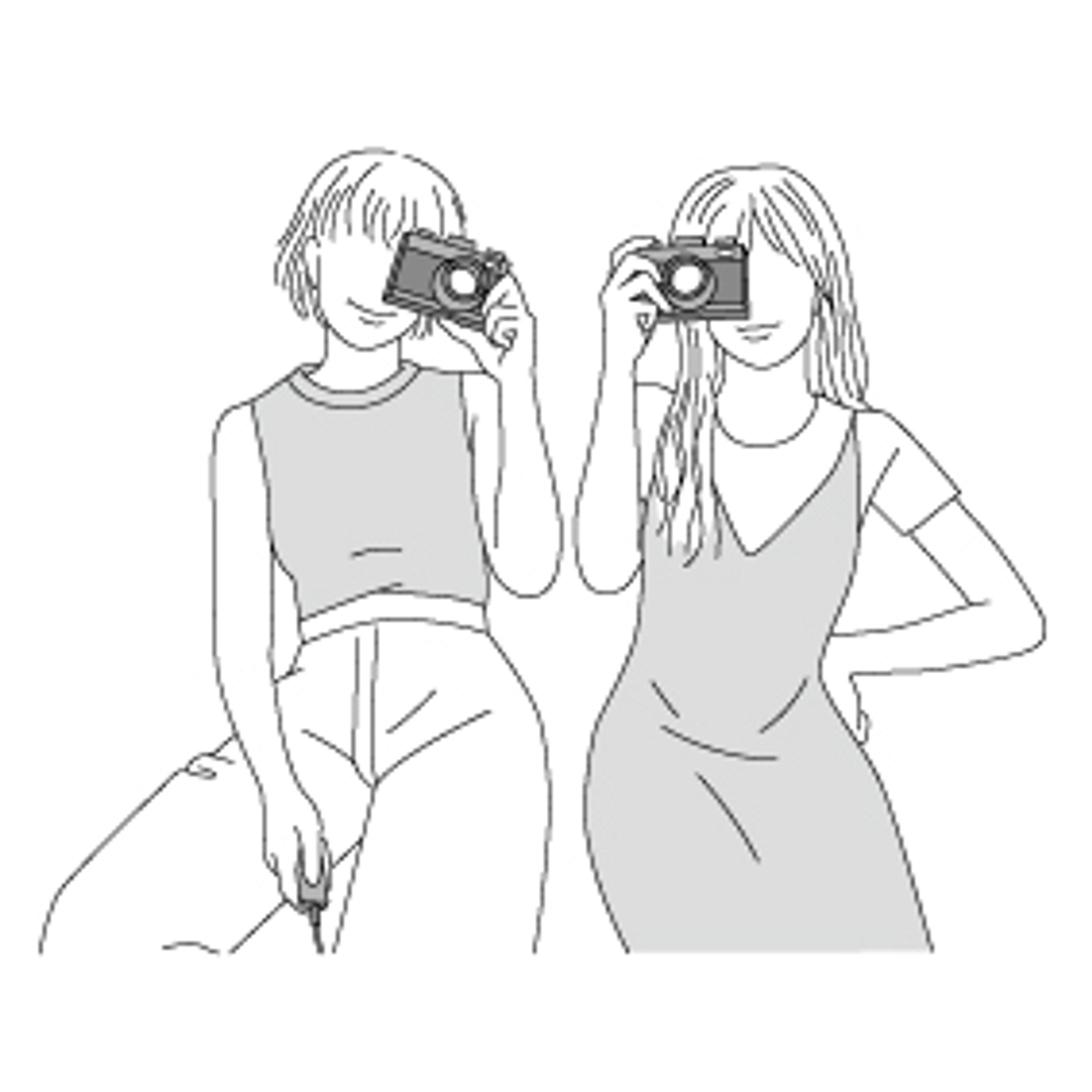 カメラ女子イラスト-1