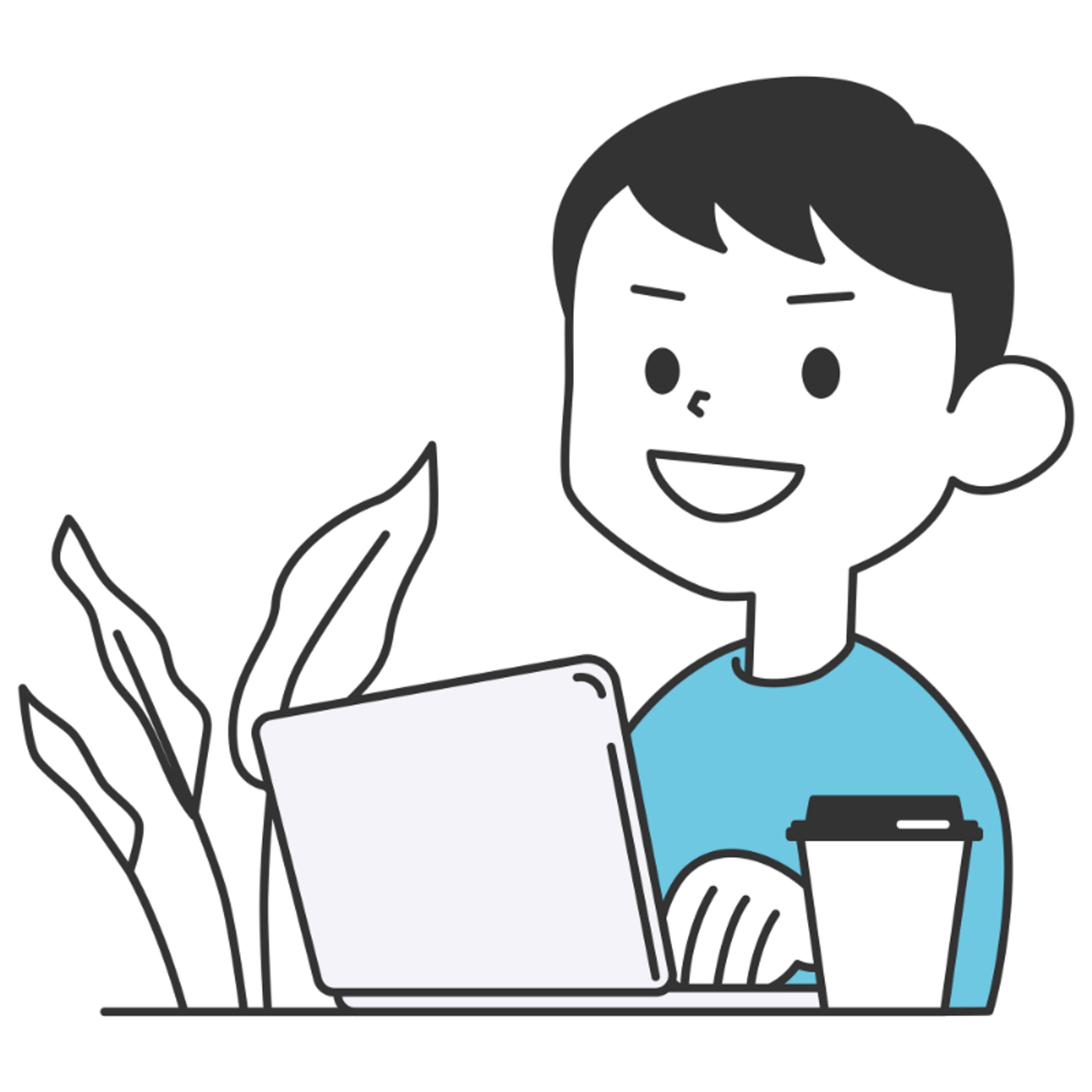 個人制作｜パソコン操作をする男性-1