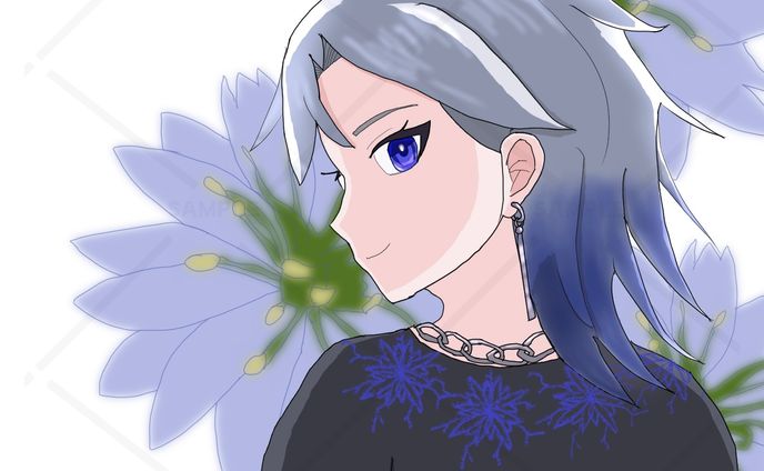 花に向かって