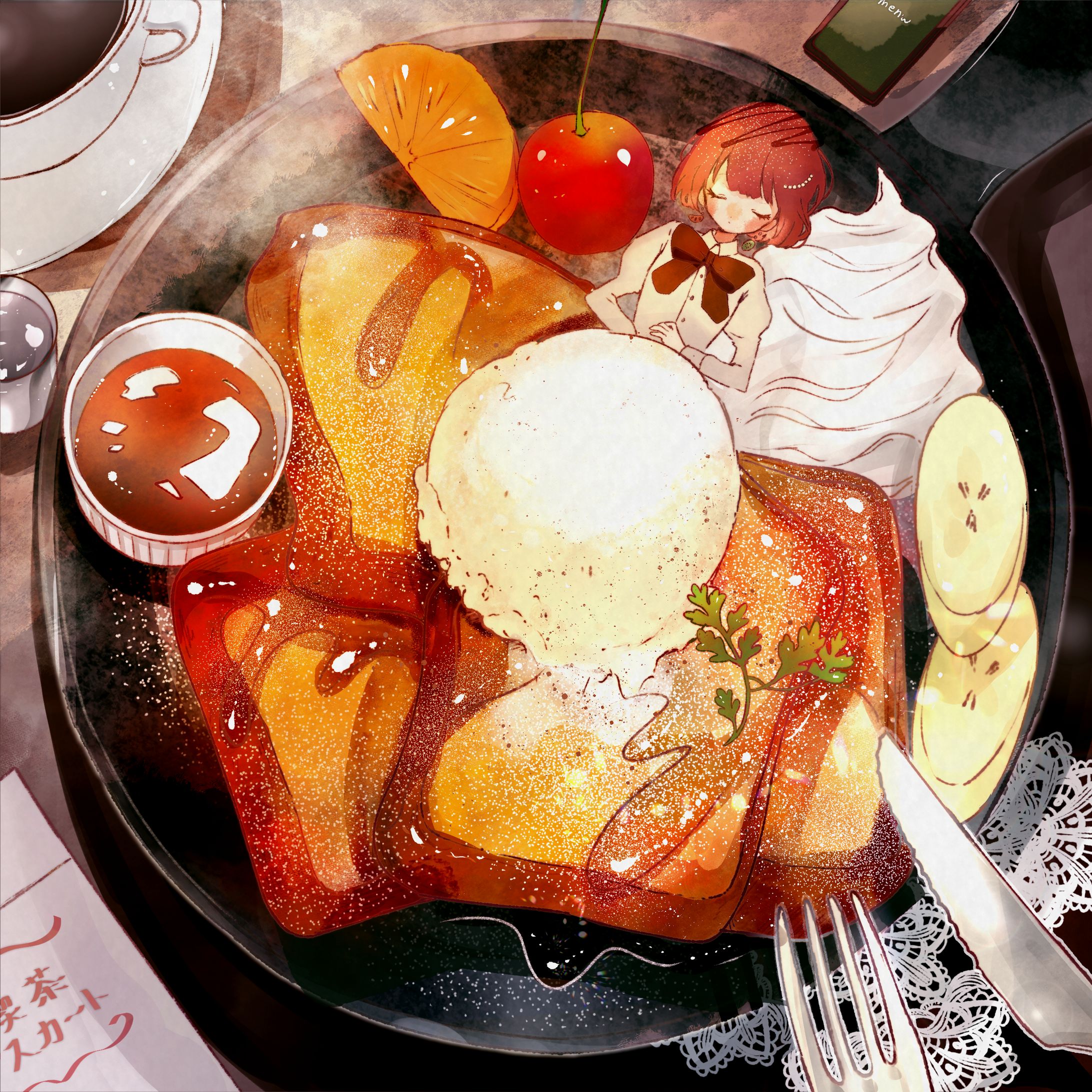 オリジナル　喫茶店のフレンチトーストのスカート-1