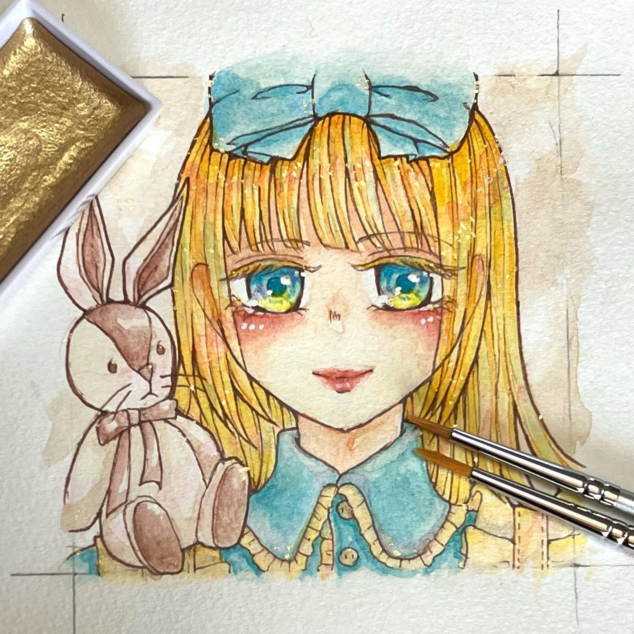 アリスとうさぎ
#完成
#不思議の国のアリス #アリスモチーフ
#水彩イラスト #水彩画 #透明水彩 #透明水彩イラスト
#watercolor #watercolorpainting
#アナログ #アナログイラスト
#イラスト #イラスト好きな人と繋がりたい 
#Illust #Illustrator #illustration 
#お絵描き #お絵描き好きな人と繋がりたい 
#お絵描きグラム #お絵描き大好き 
#イラストレーター #イラストレーターさんと繋がりたい
#女の子 #女の子イラスト-1