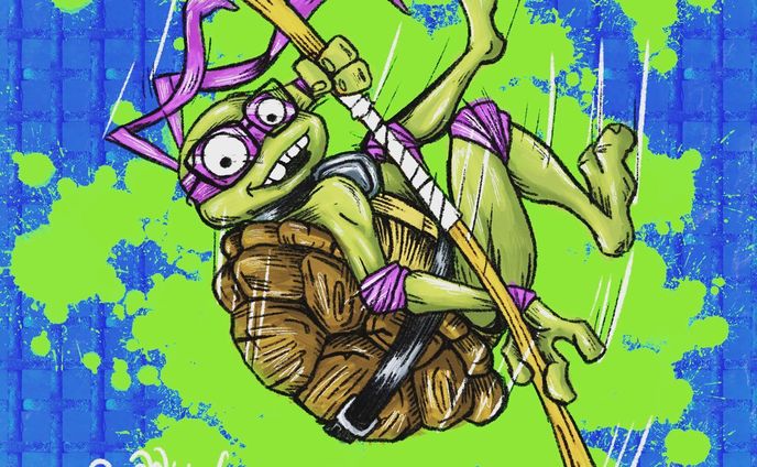 本日も調子に乗ってファンアート‼️
ドナテロ（ドニー）描いてみました🐢
棒使いやメカニックという事で気持ち指先をセクシーに描いてみました💕
ここまでやると、レオとラファも書くと思いますのでお楽しみに✌️

#sitcomic #poppingkimmy #ファンアート #タートルズ #ミュータントパニック #ミューパニ #ミューパニ大冒険 #ドナテロ #ドニー #アメコミ #アメコミ好きな人と繋がりたい #illstration #artwork #イラストレーター #イラスト