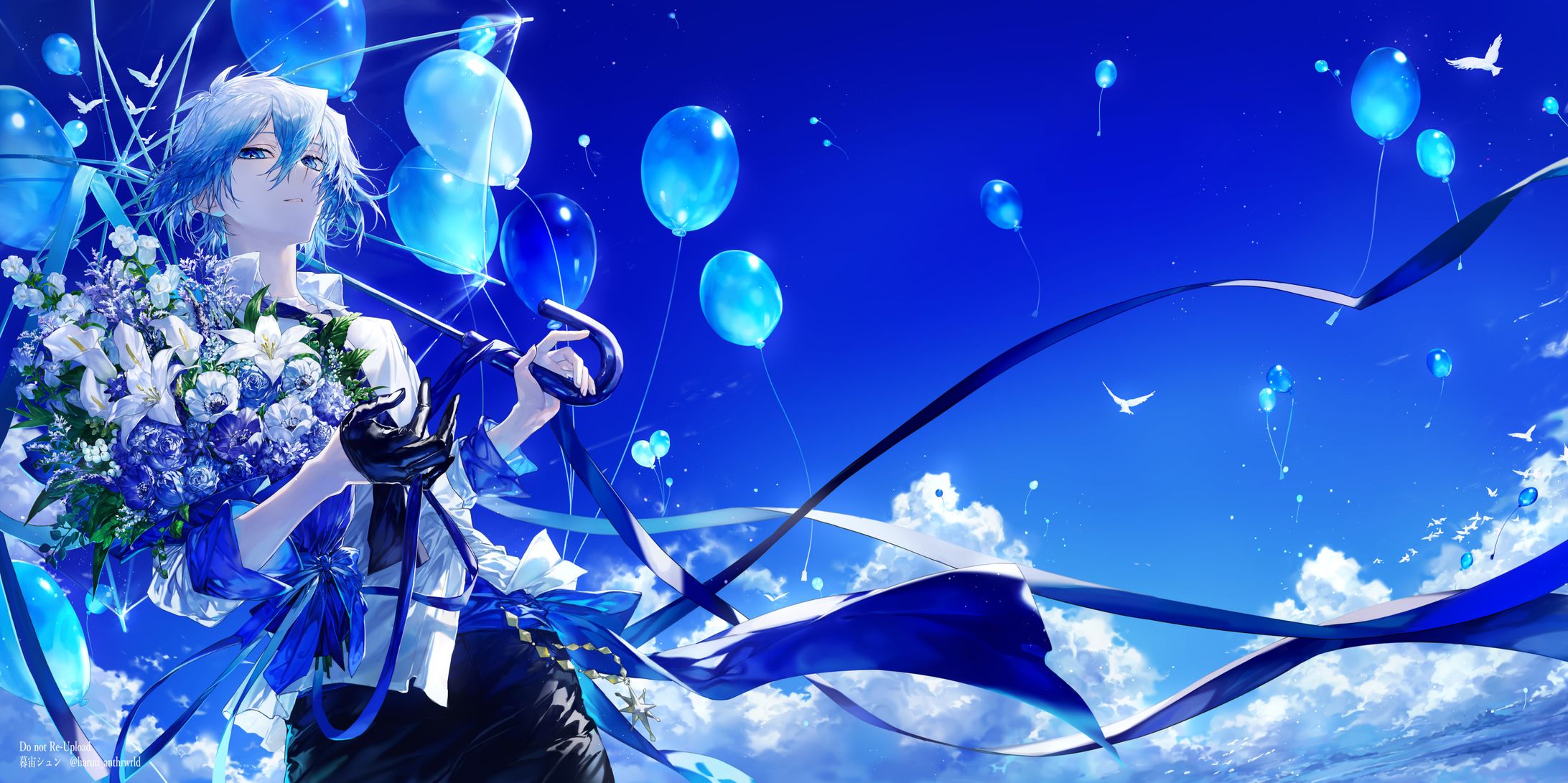 創作　「群青に花」-1