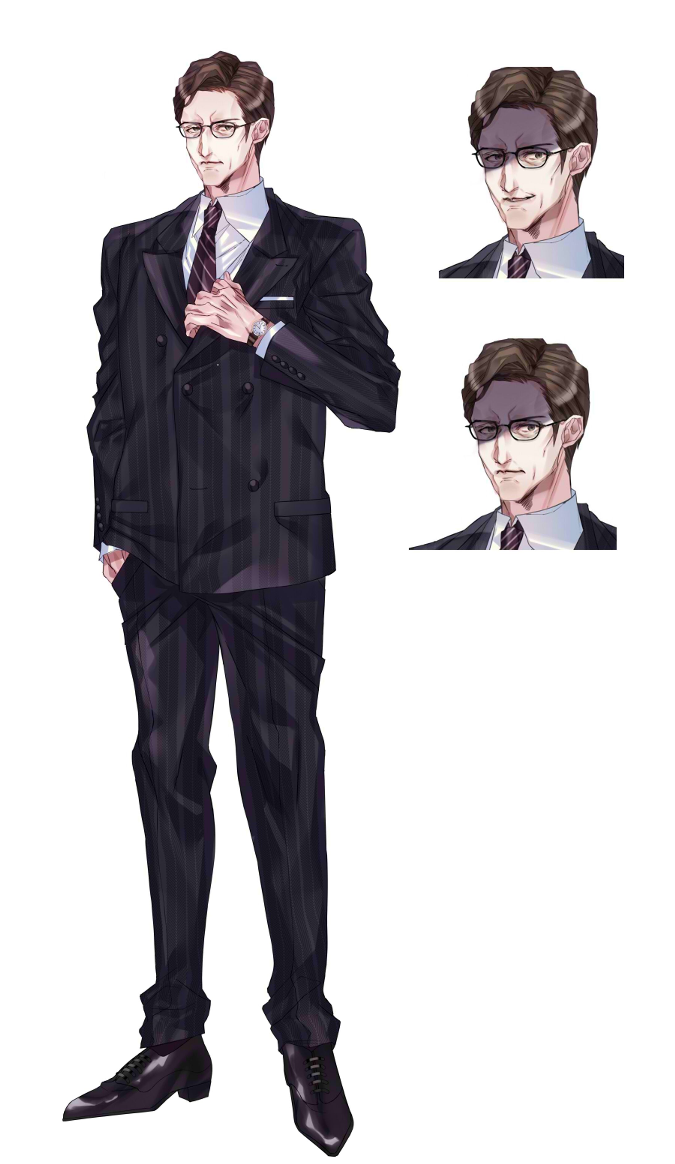 朗読劇「ワトスン先生とチェスナットの髪束」ルーカッスルキャラデザ立ち絵・表情差分-1