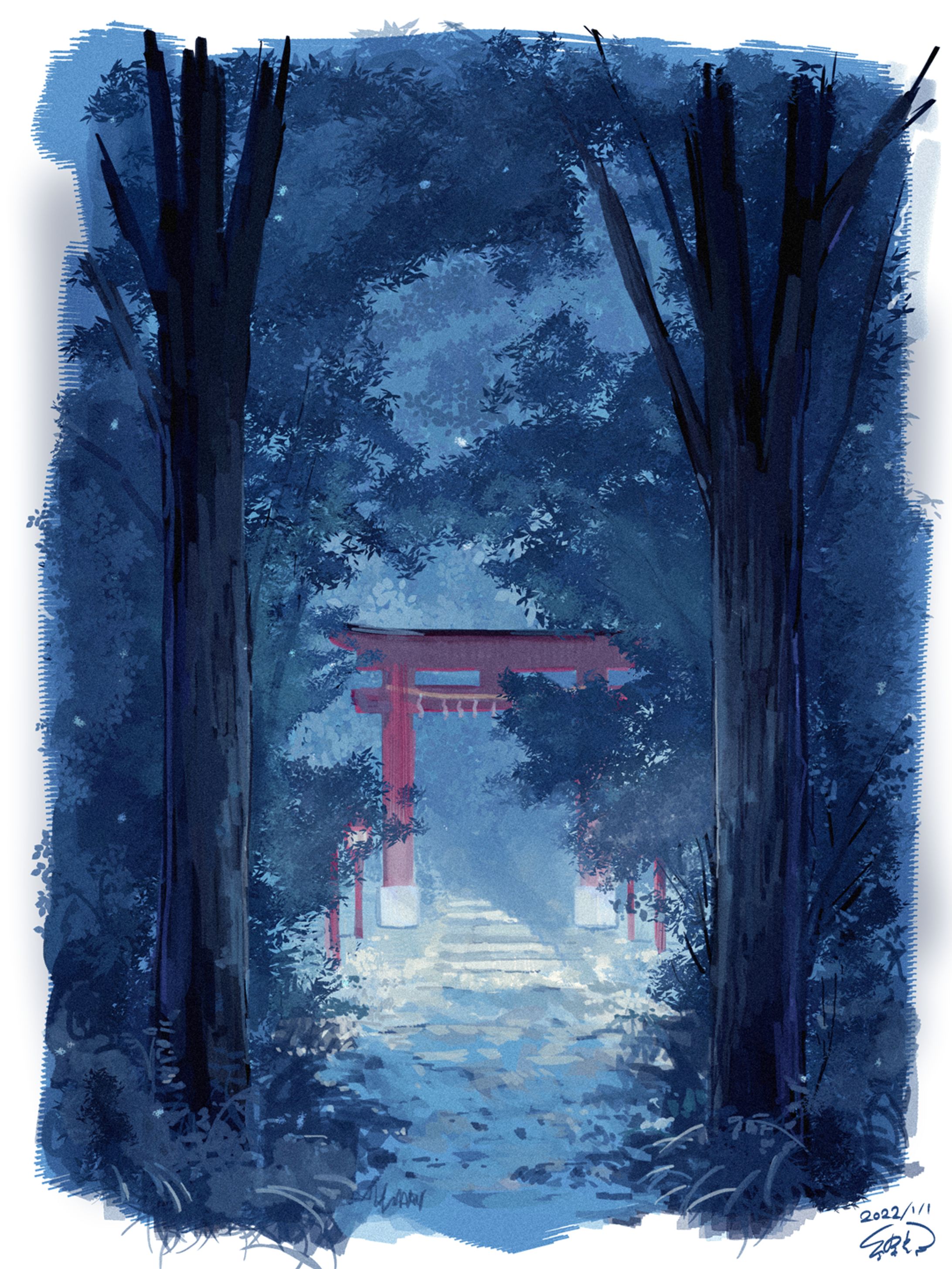 鳥居のイラスト-1