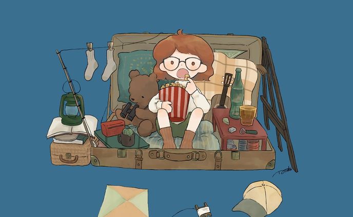 トランクひとつで旅したいなー
相棒もいっしょに。

toudou______________illustrator

#illustration #イラスト #お絵描き #art #drawing 
#いらすとぐらむ #おえかきぐらむ 
#journey #トランク #女の子イラスト #秋
#イラストレーター #teddybear #くまのぬいぐるみ #旅