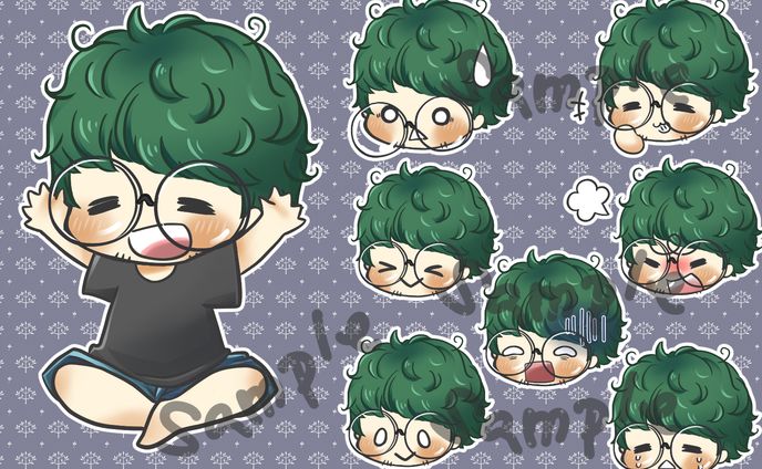 全身キャラクター&顔だけイラスト