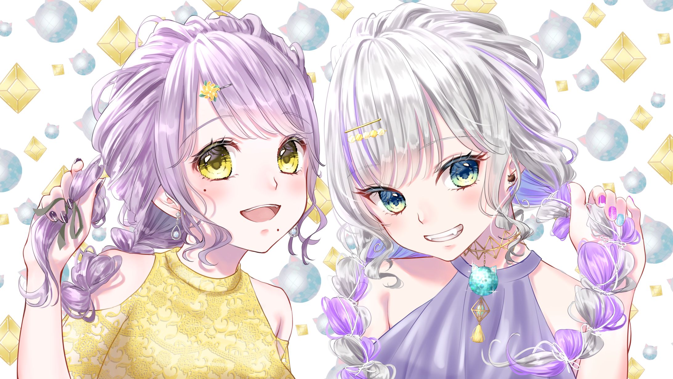 【一枚絵】あてな様・るん様ペア画-1