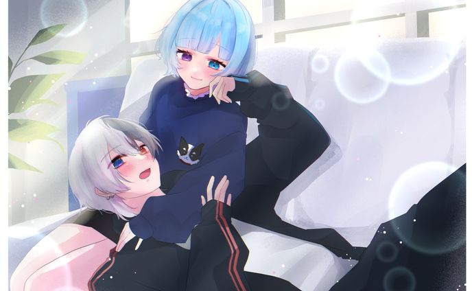 蒼瀬るん様、冬神わむ様　一枚絵