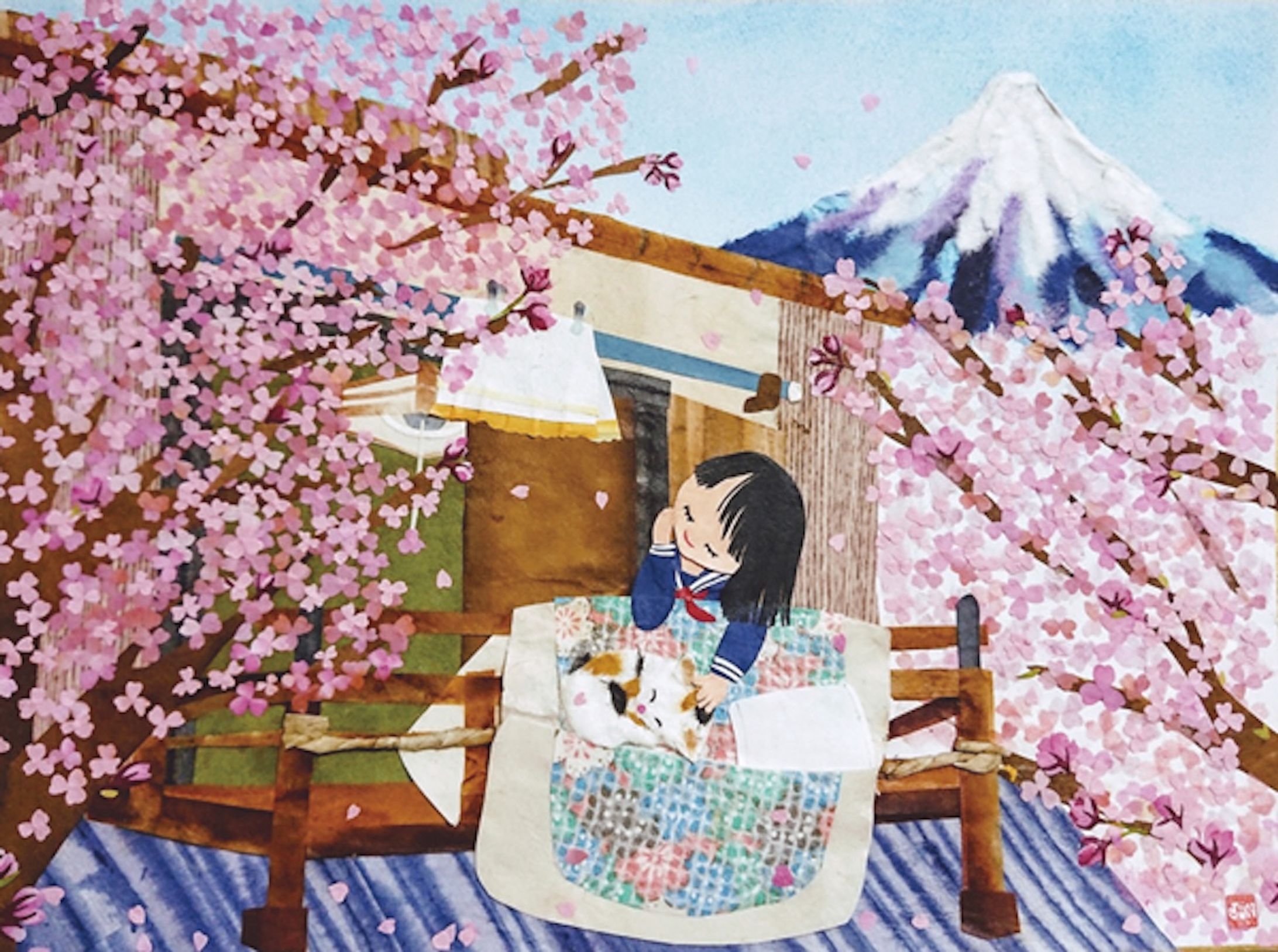 手漉き和紙貼り絵-1