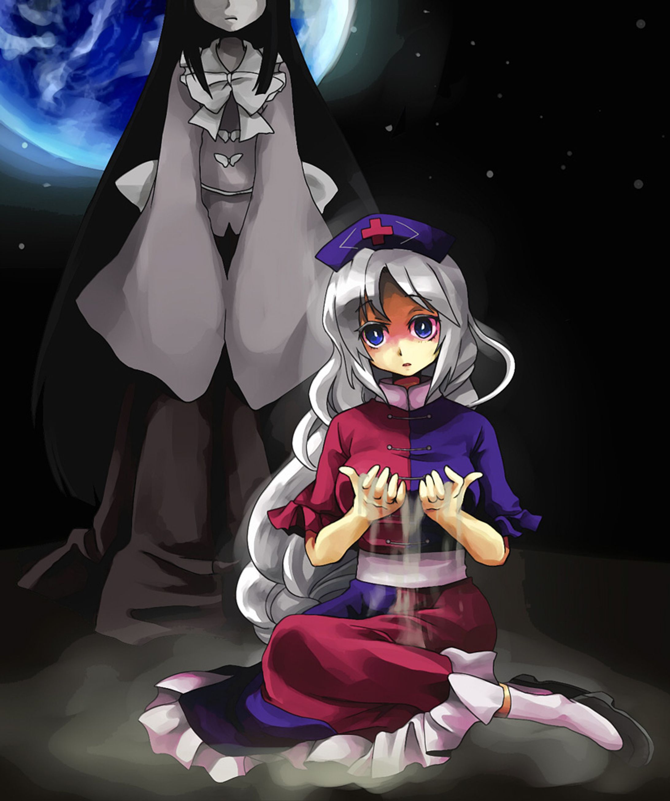 東方の永琳と輝夜お絵描き集(1番下だけ軽くリョナ)