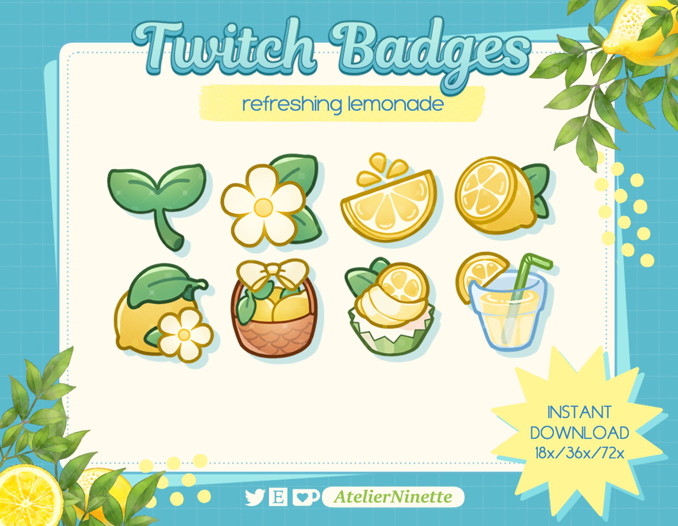 Twitch Lemon Summer Badges-1