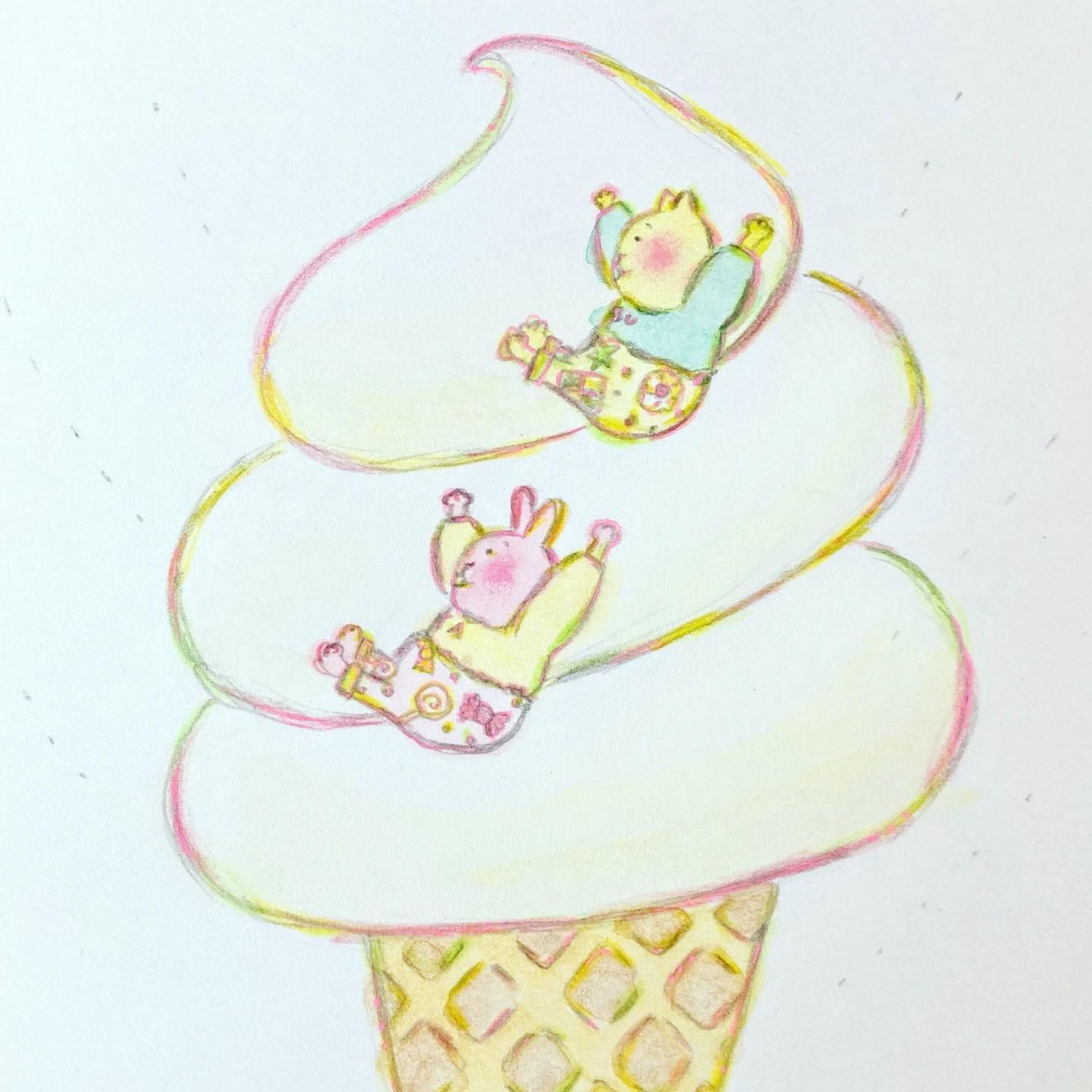 絵本「ゆめのおやつ」より
ソフトクリームのすべり台-1