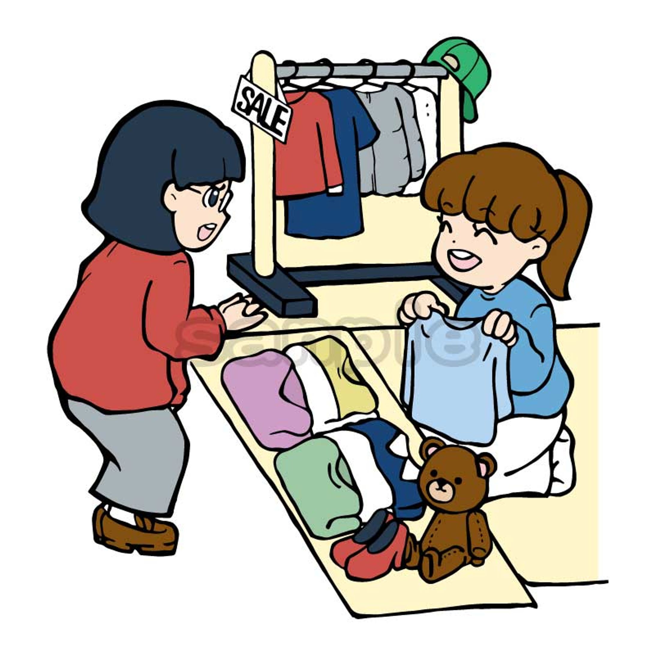 イラスト　フリーマーケット-1