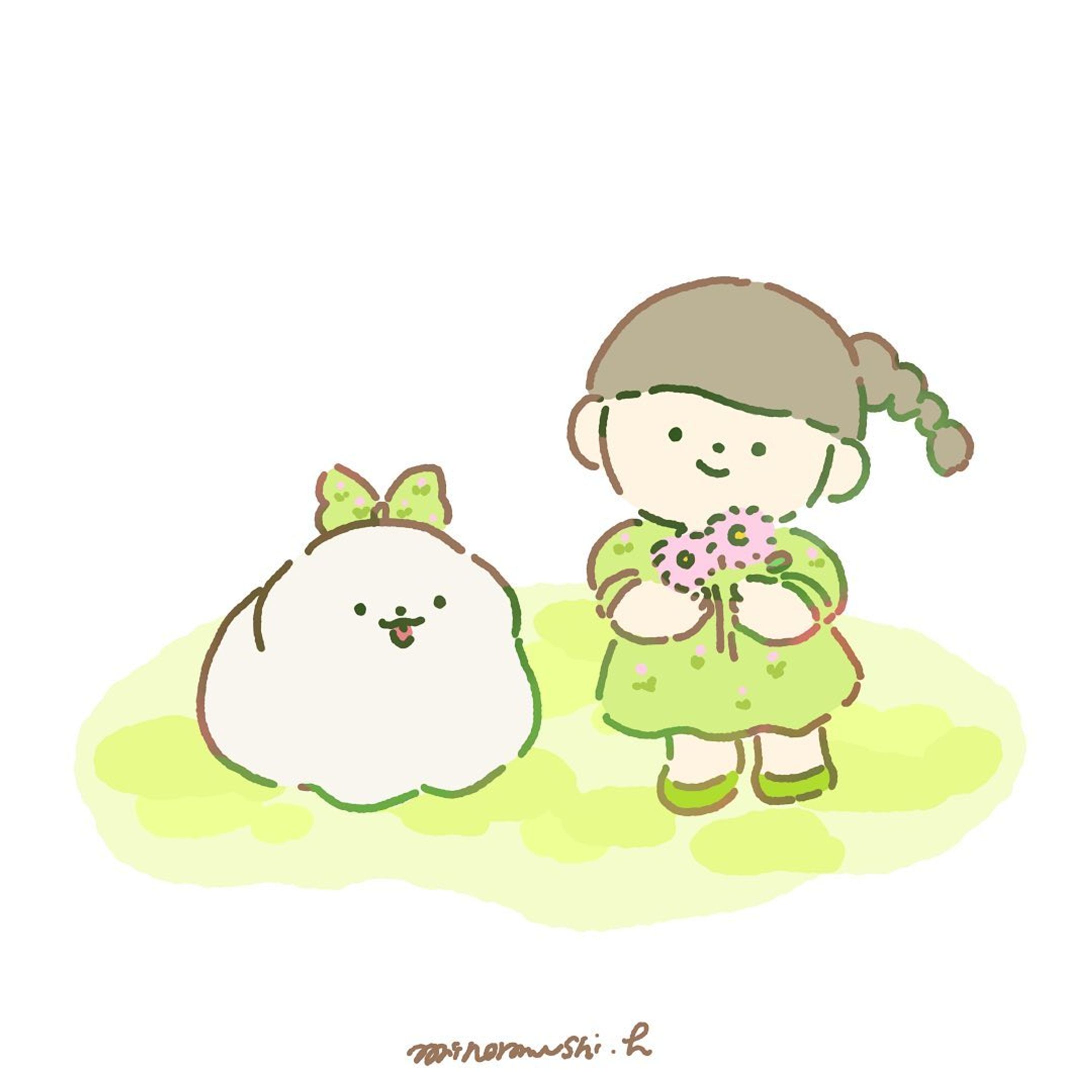 草原

#illustration  #イラスト #ほのぼの #イラストレーション　#イラスト　#いらすとぐらむ　#イラストグラム　#ゆるいイラスト #일러스트-1